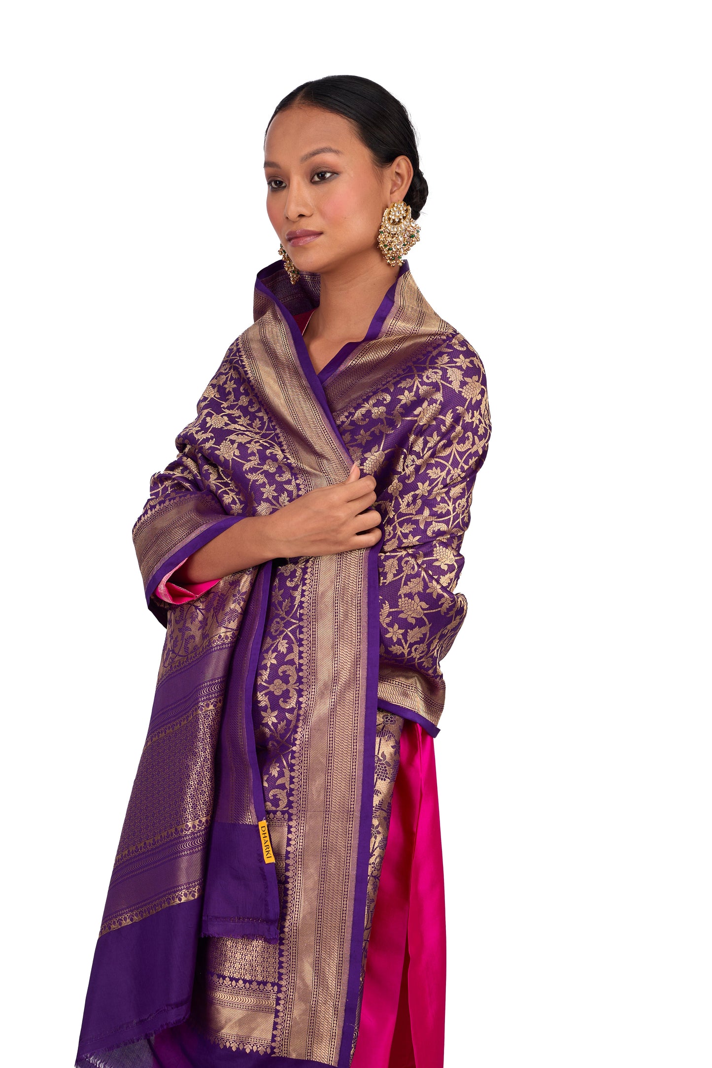 Purple Silk Dupatta