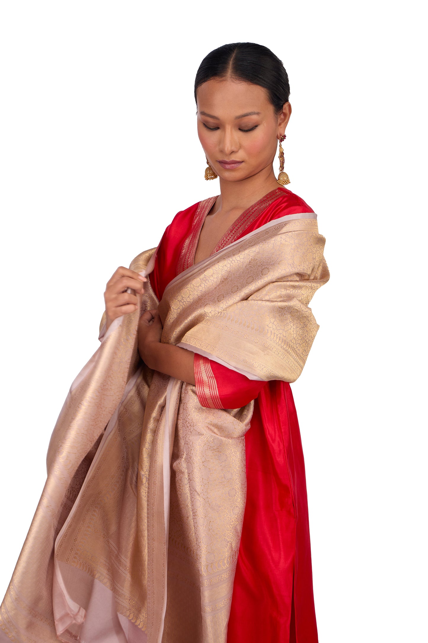 Pink Katan silk Dupatta