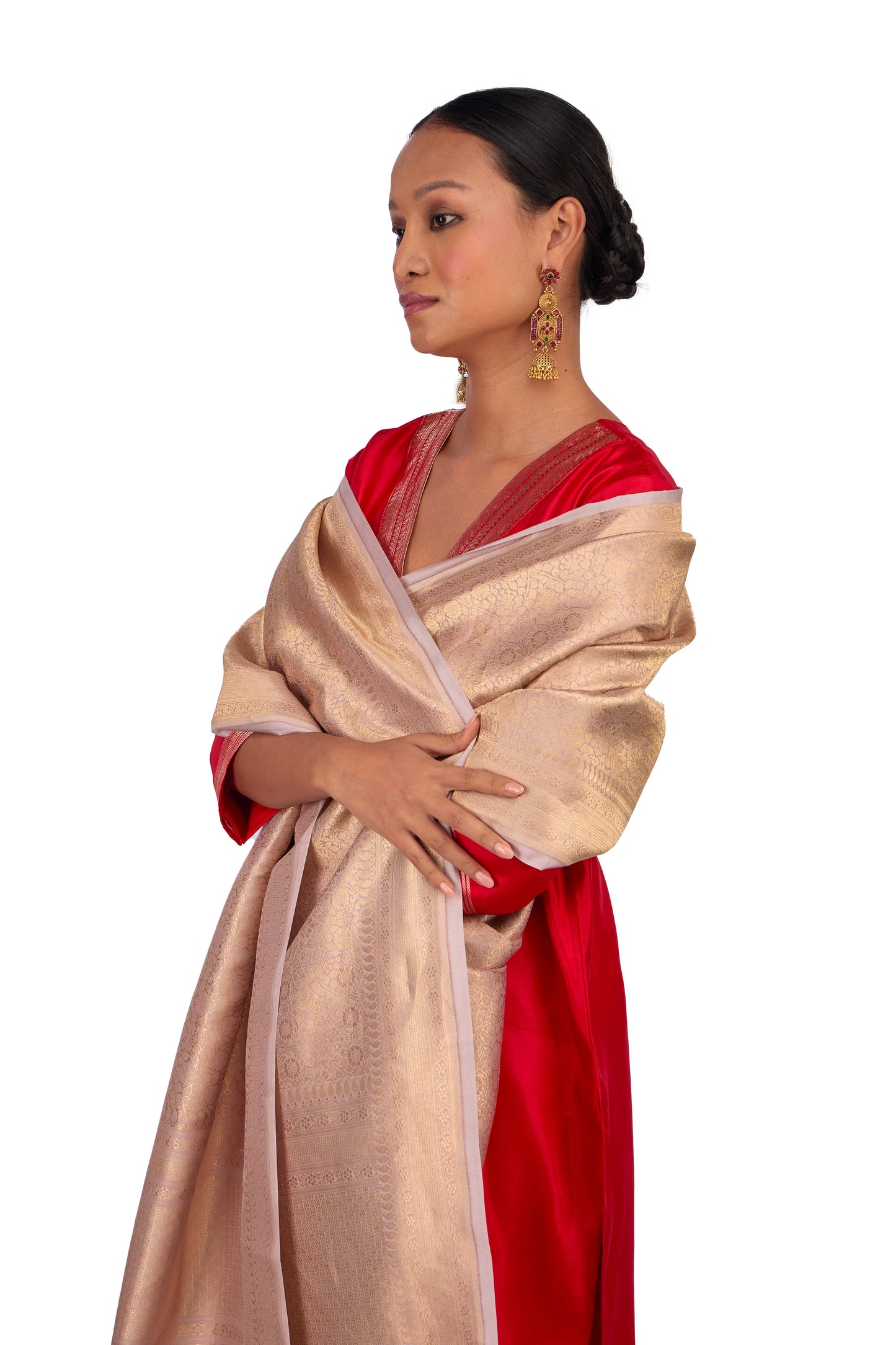 Pink Katan silk Dupatta