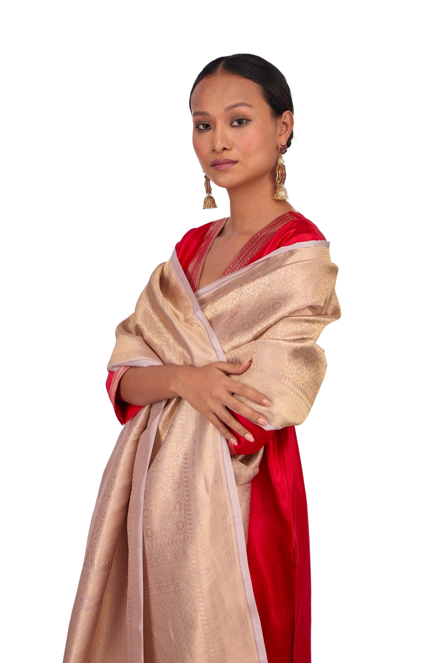 Pink Katan silk Dupatta