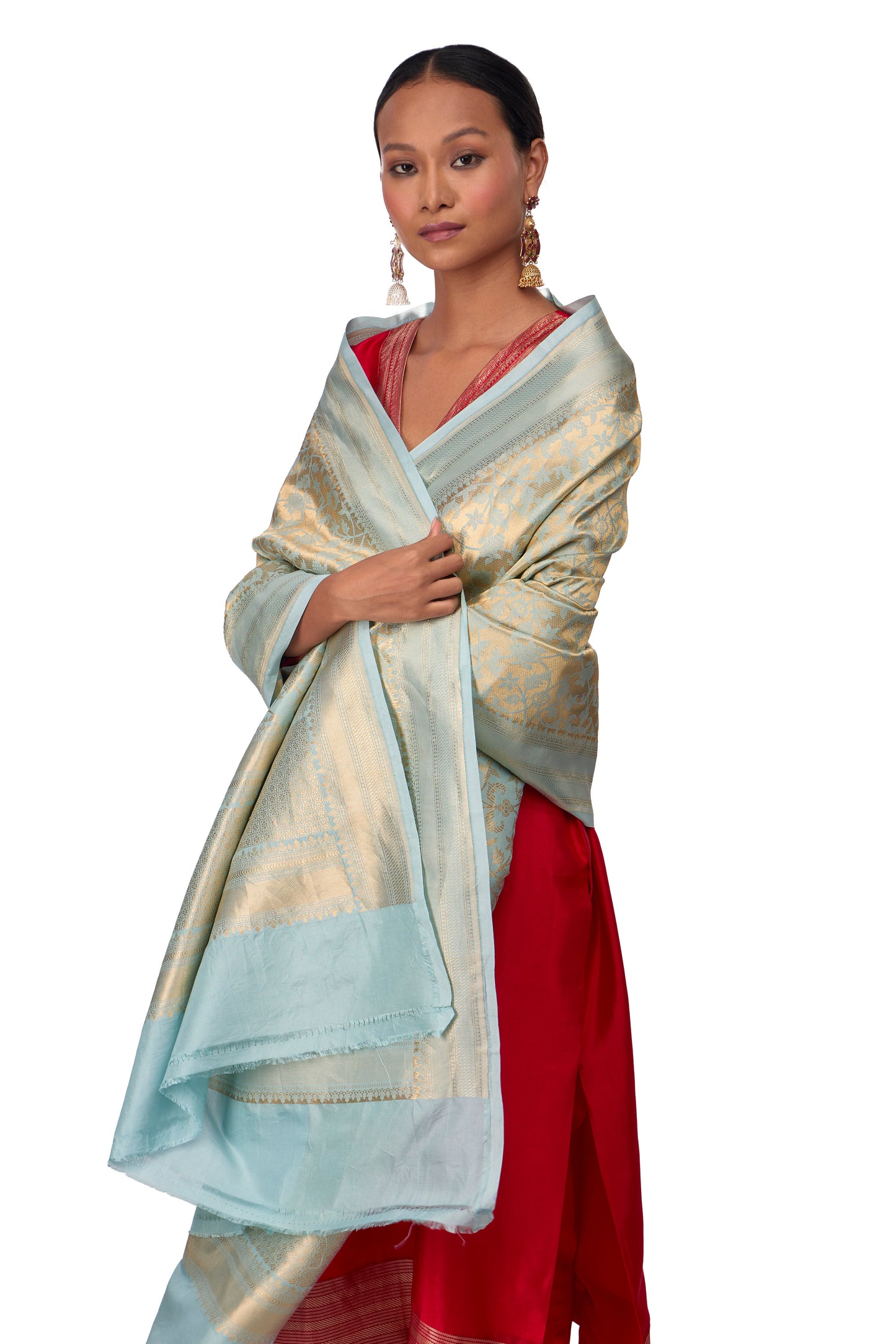 Sea Green Silk Dupatta