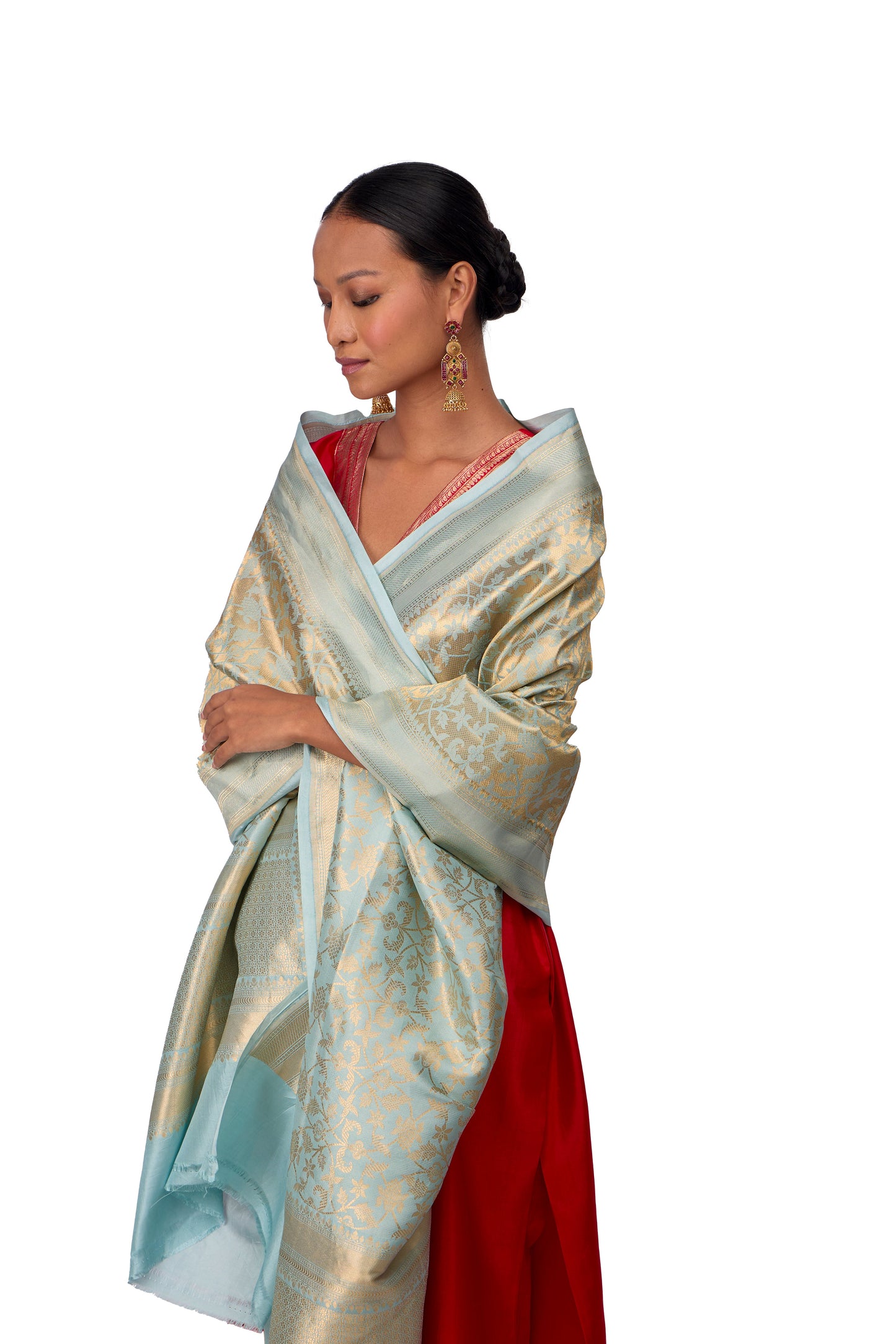 Sea Green Silk Dupatta