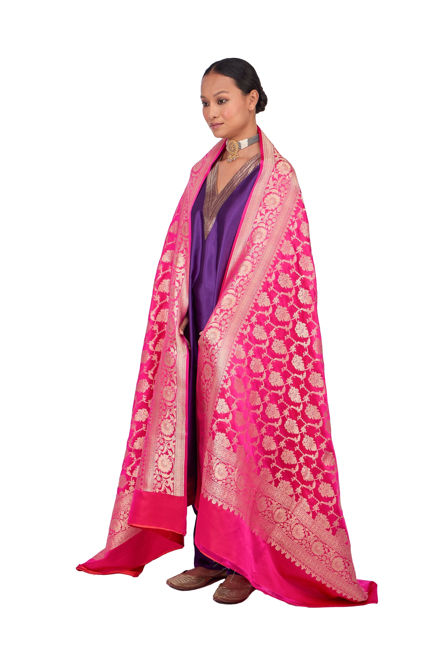 Rani Satin Jaal Dupatta