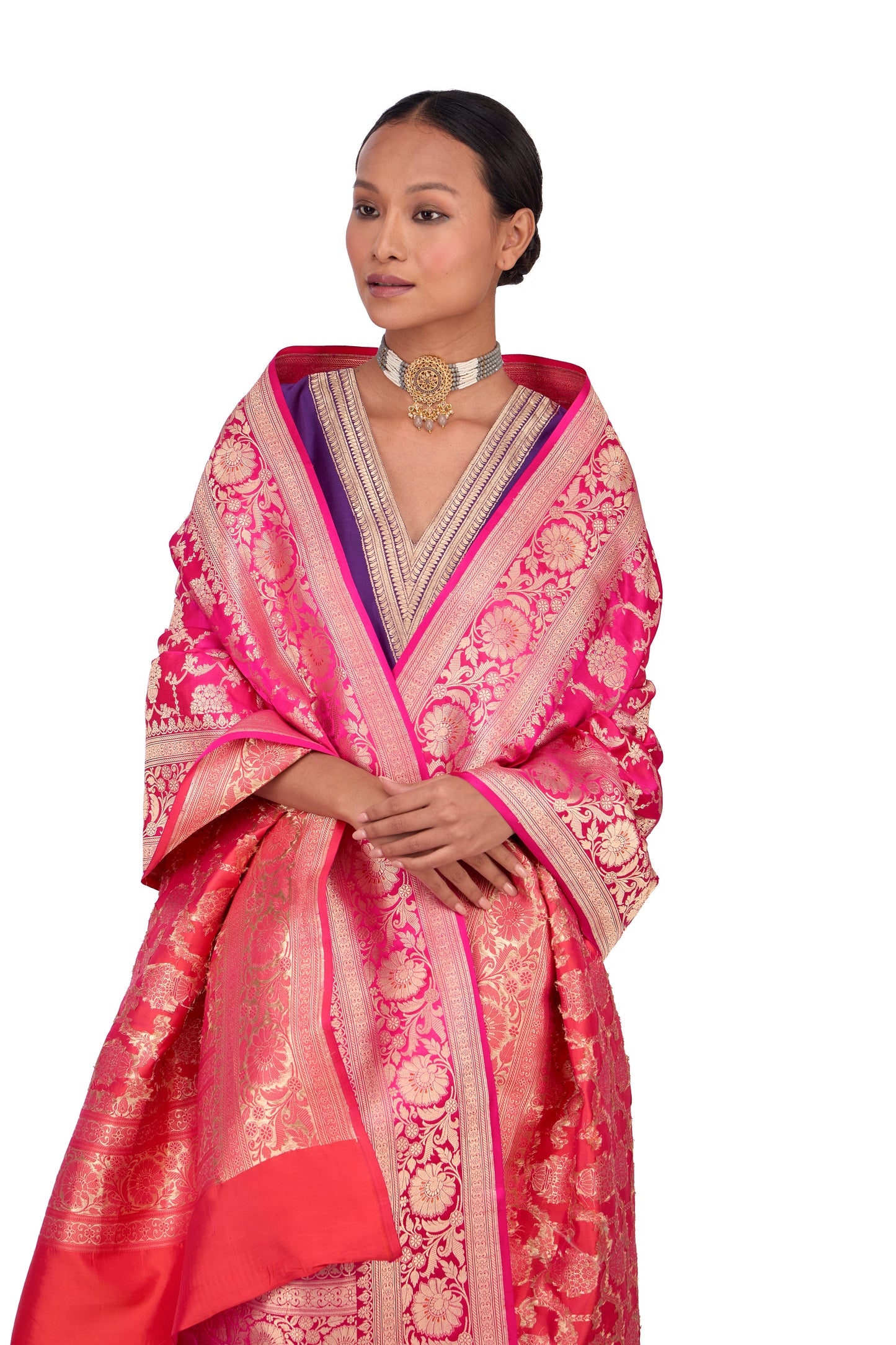 Rani Satin Jaal Dupatta