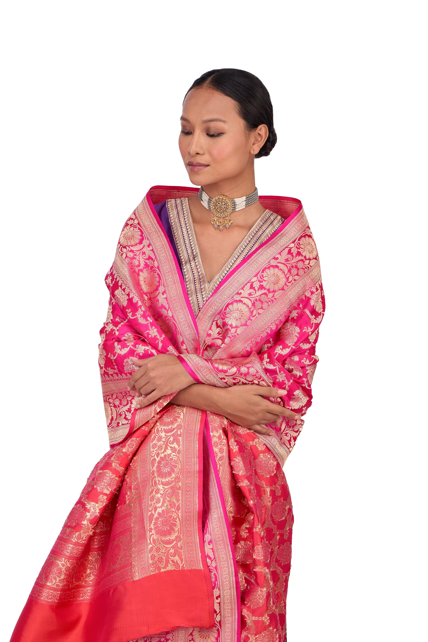 Rani Satin Jaal Dupatta