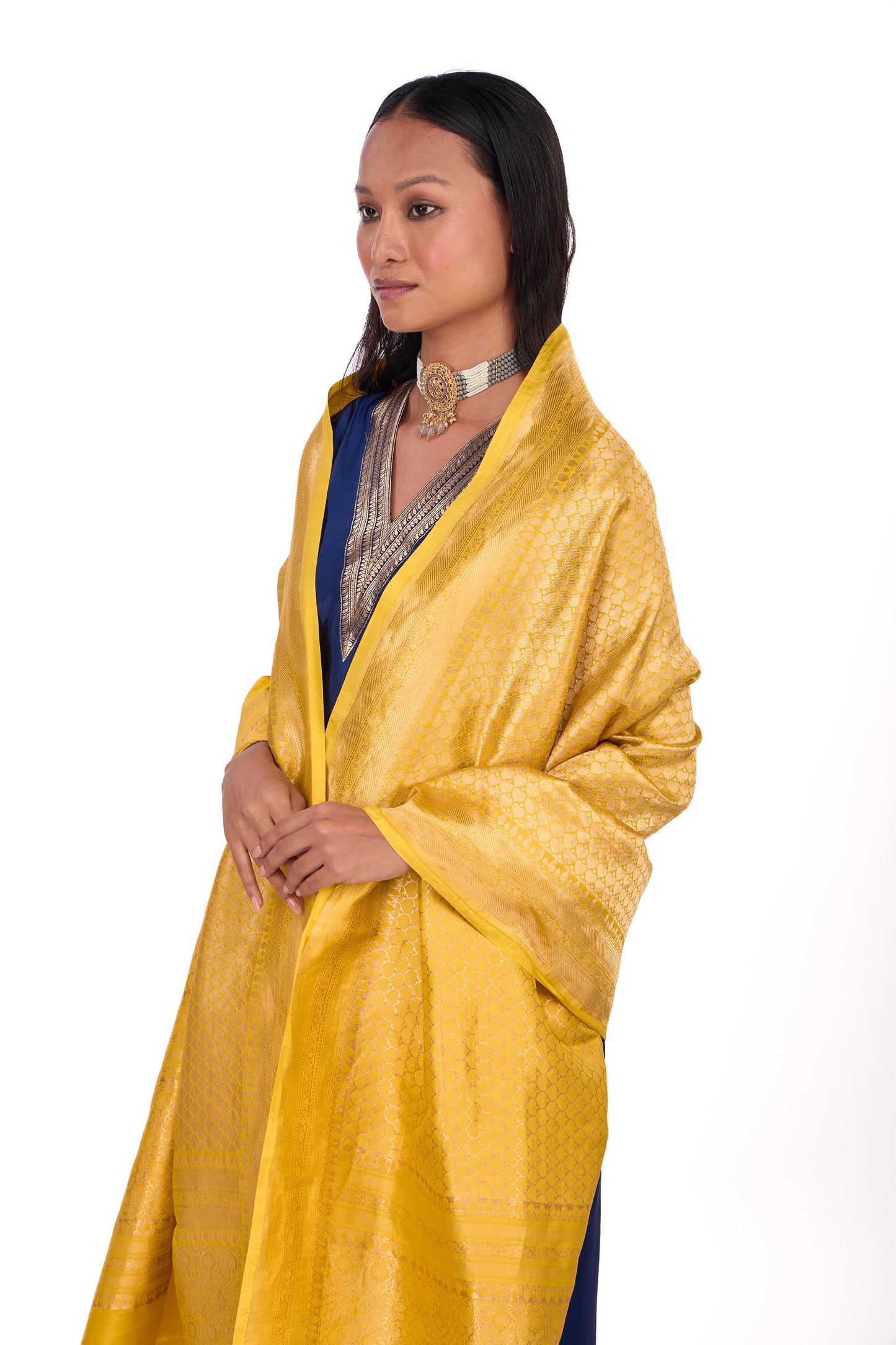 Mustard Katan Silk Dupatta