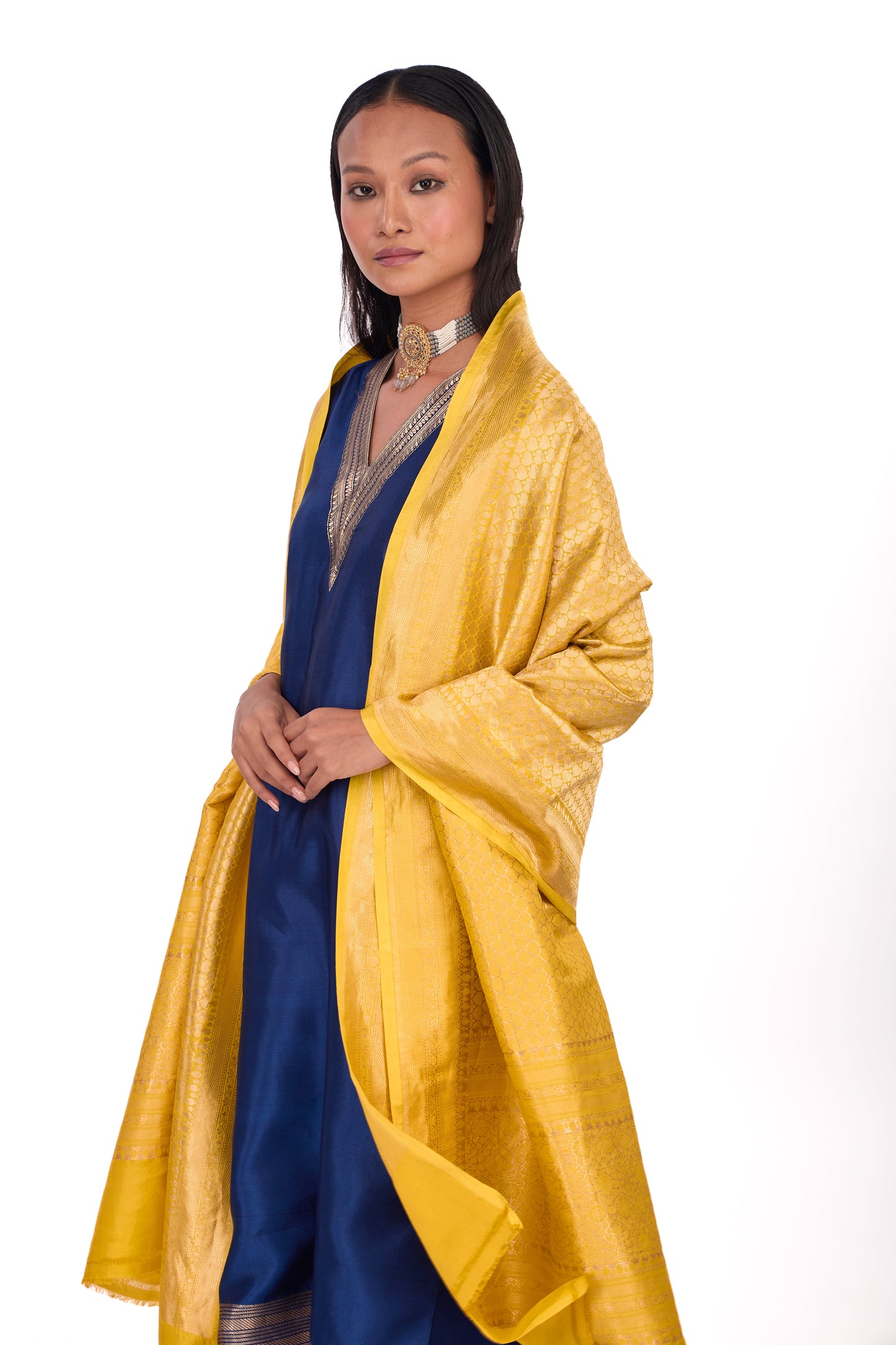 Mustard Katan Silk Dupatta