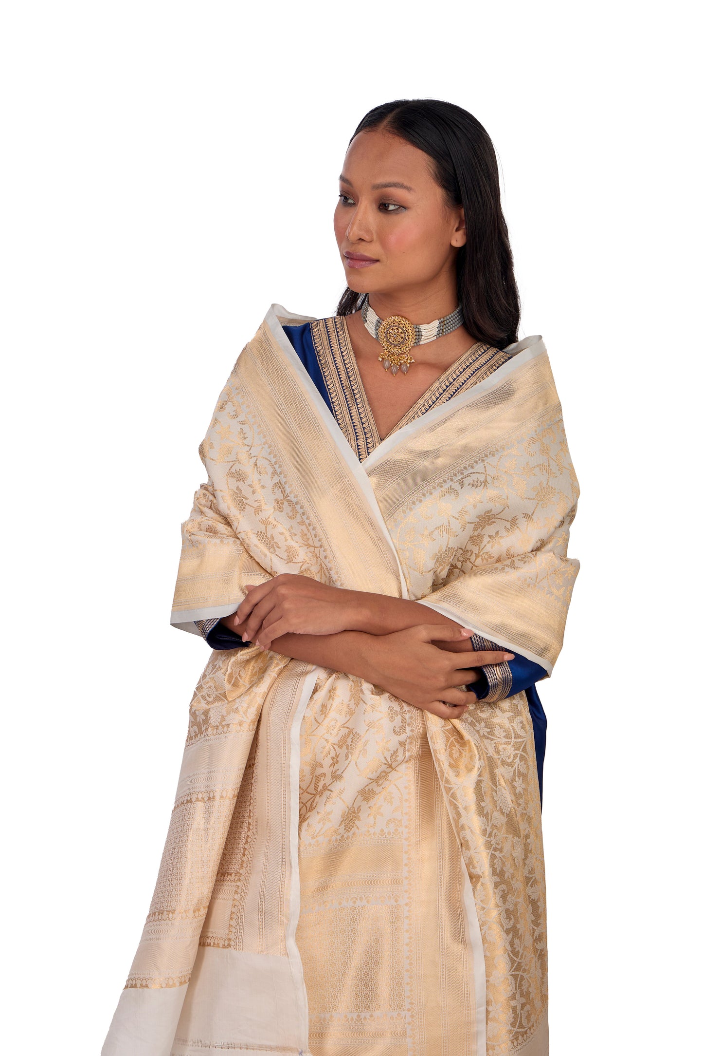 Off White Silk Dupatta
