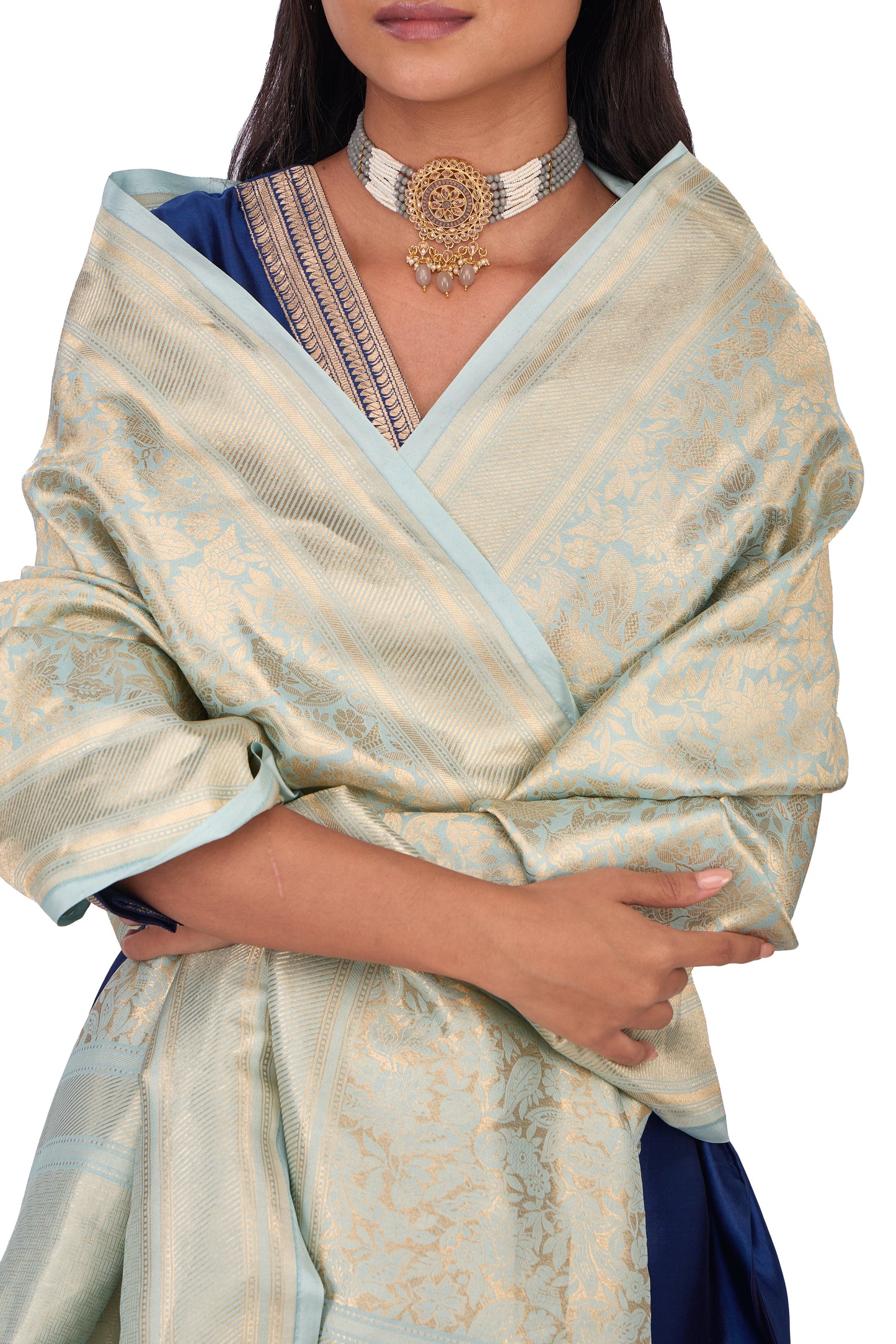 Sky Blue Katan silk Dupatta
