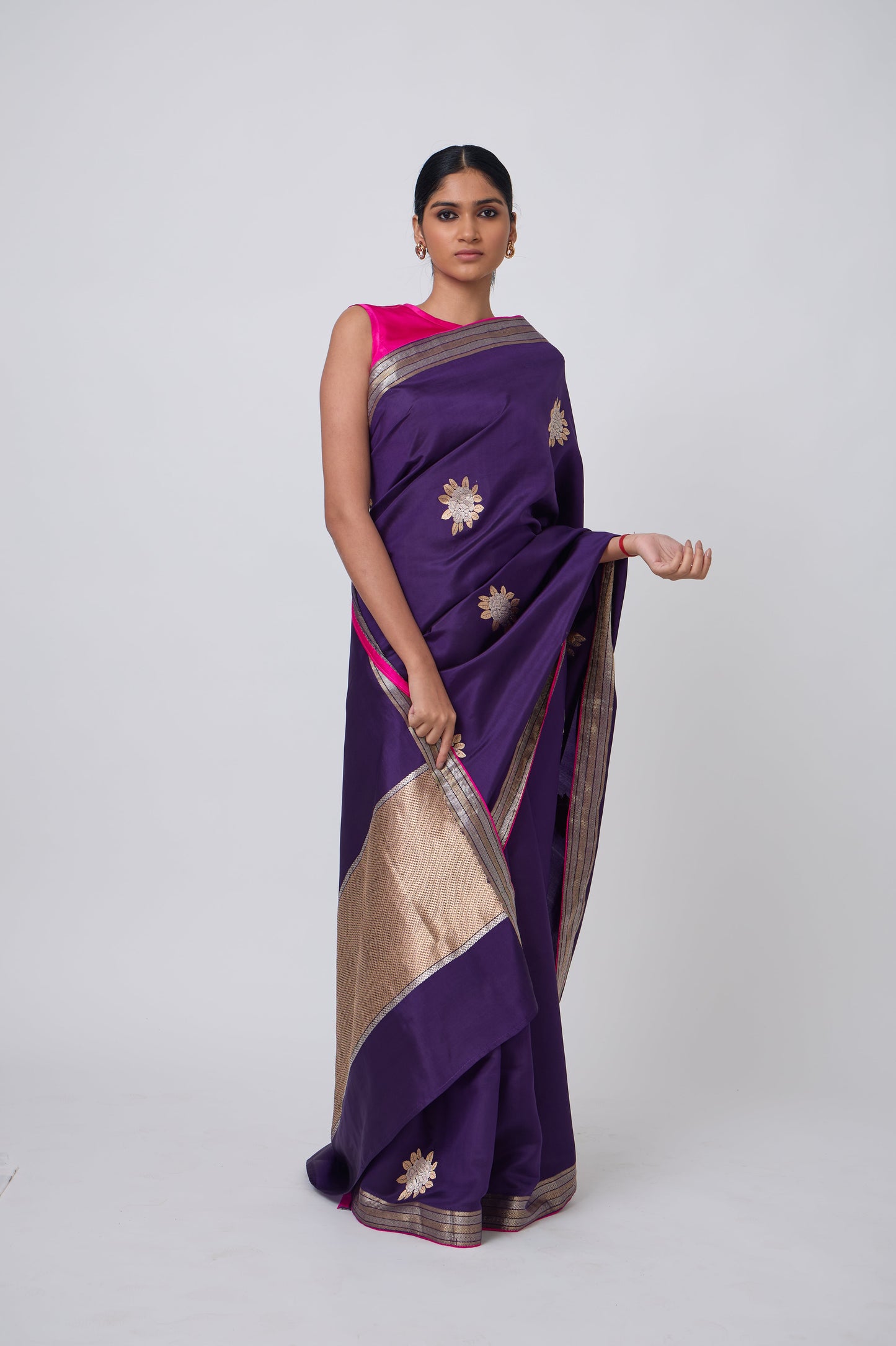 Booti -Purple Silk Saree