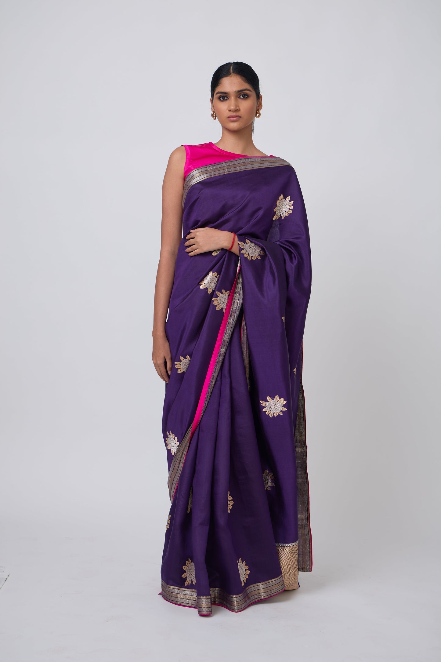Booti -Purple Silk Saree