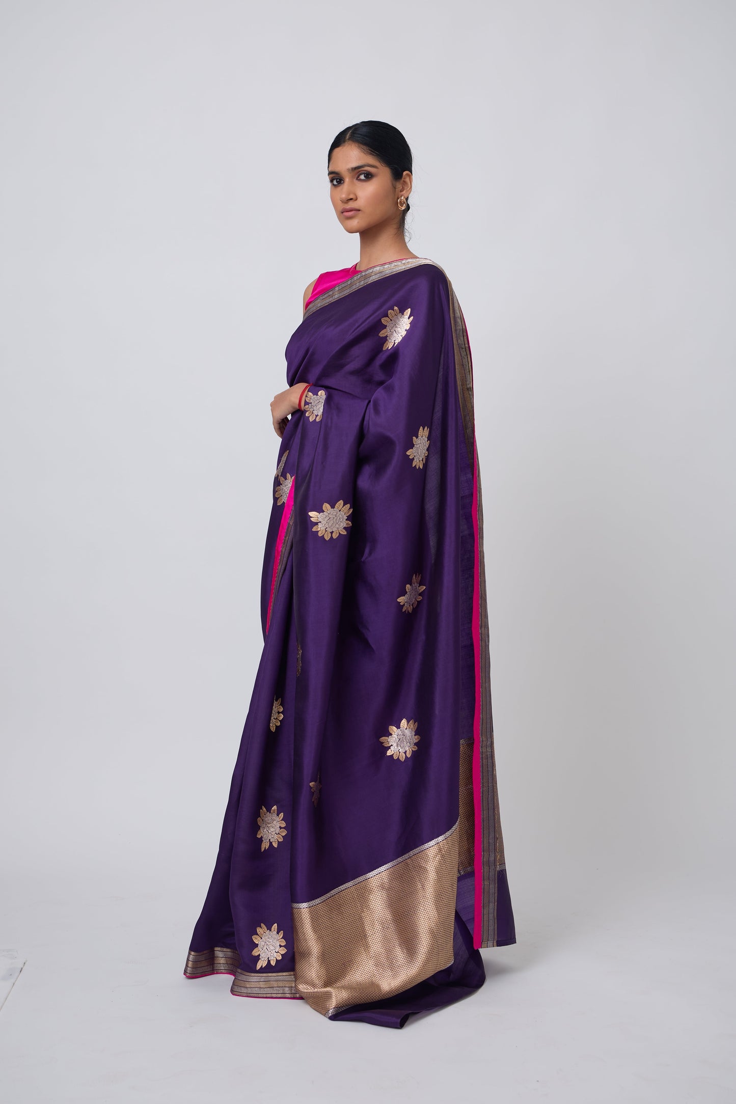 Booti -Purple Silk Saree