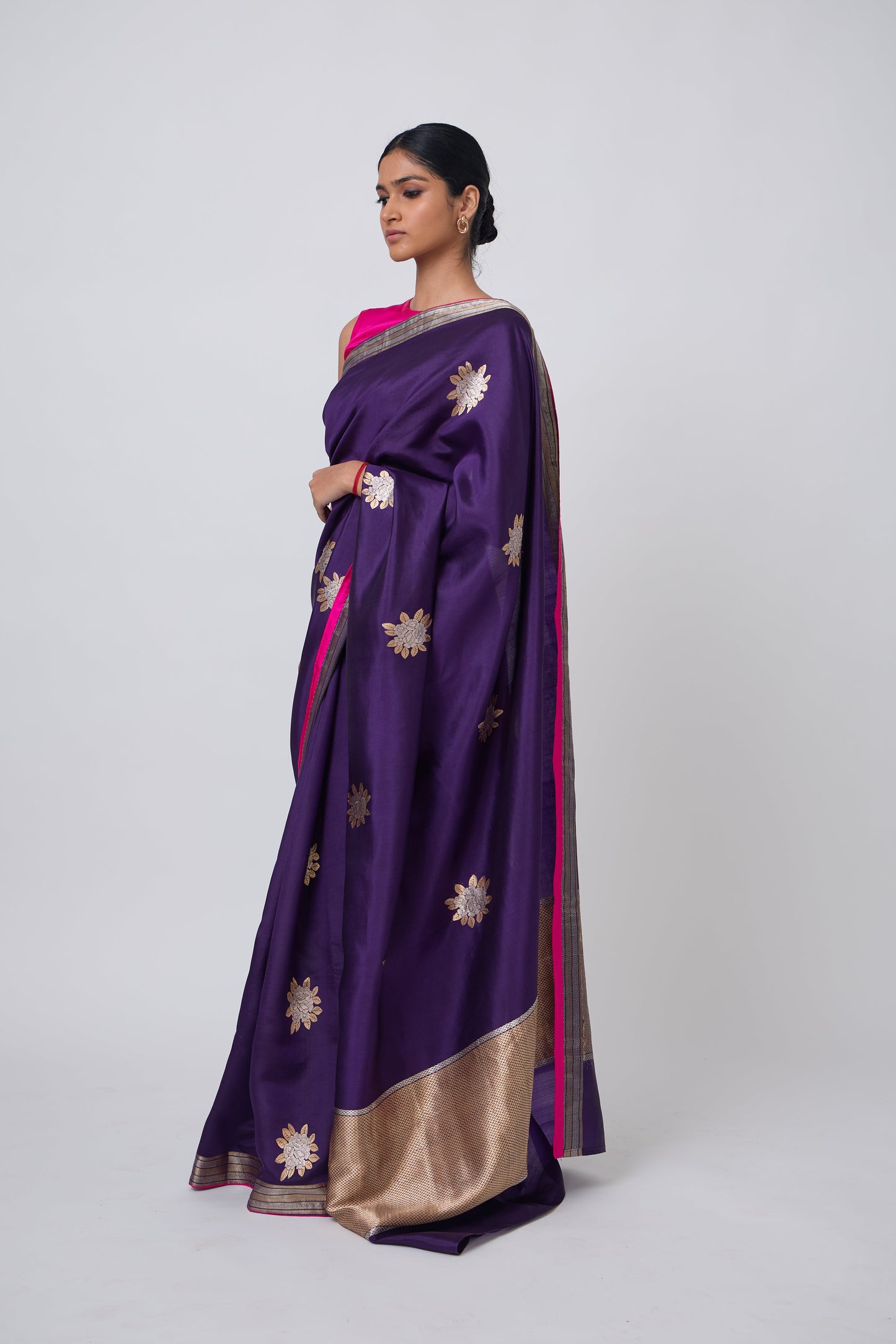 Booti -Purple Silk Saree
