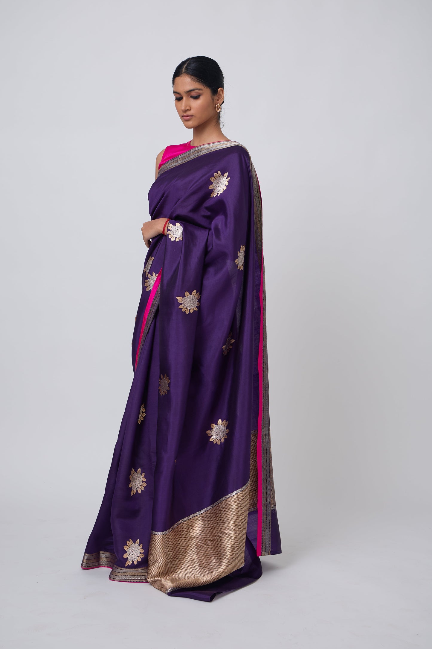 Booti -Purple Silk Saree