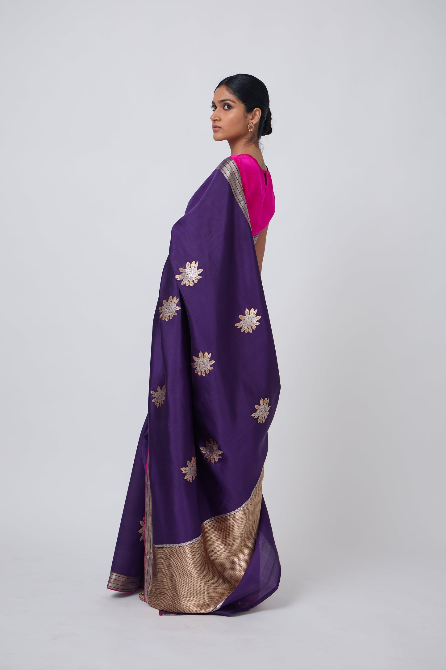 Booti -Purple Silk Saree
