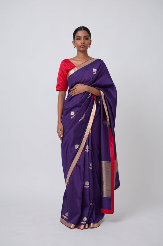 Booti - Purple Silk Saree