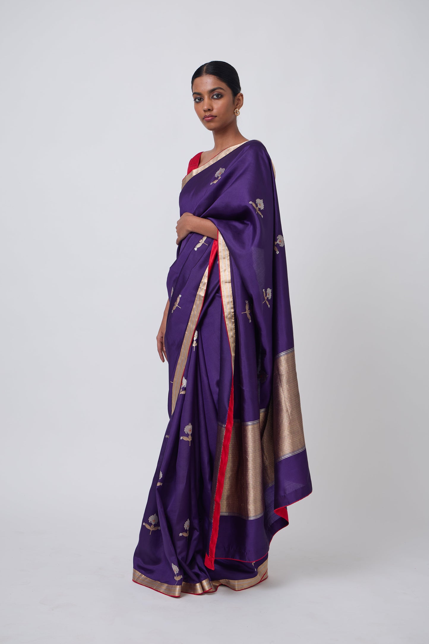Booti - Purple Silk Saree