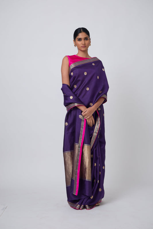 Booti - Purple Silk Saree