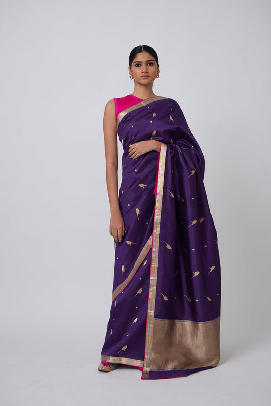 Booti - Purple Silk Saree