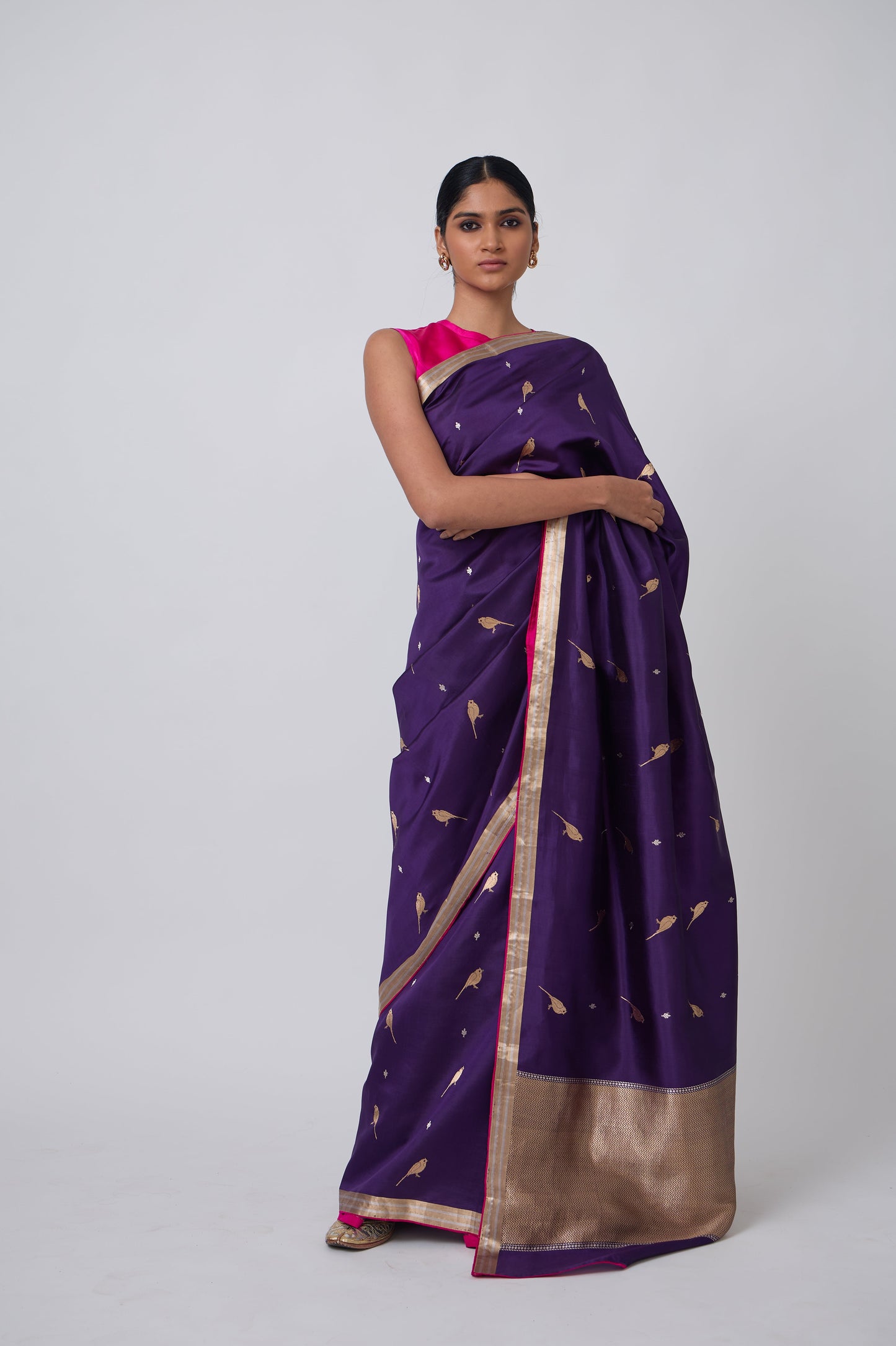 Booti - Purple Silk Saree