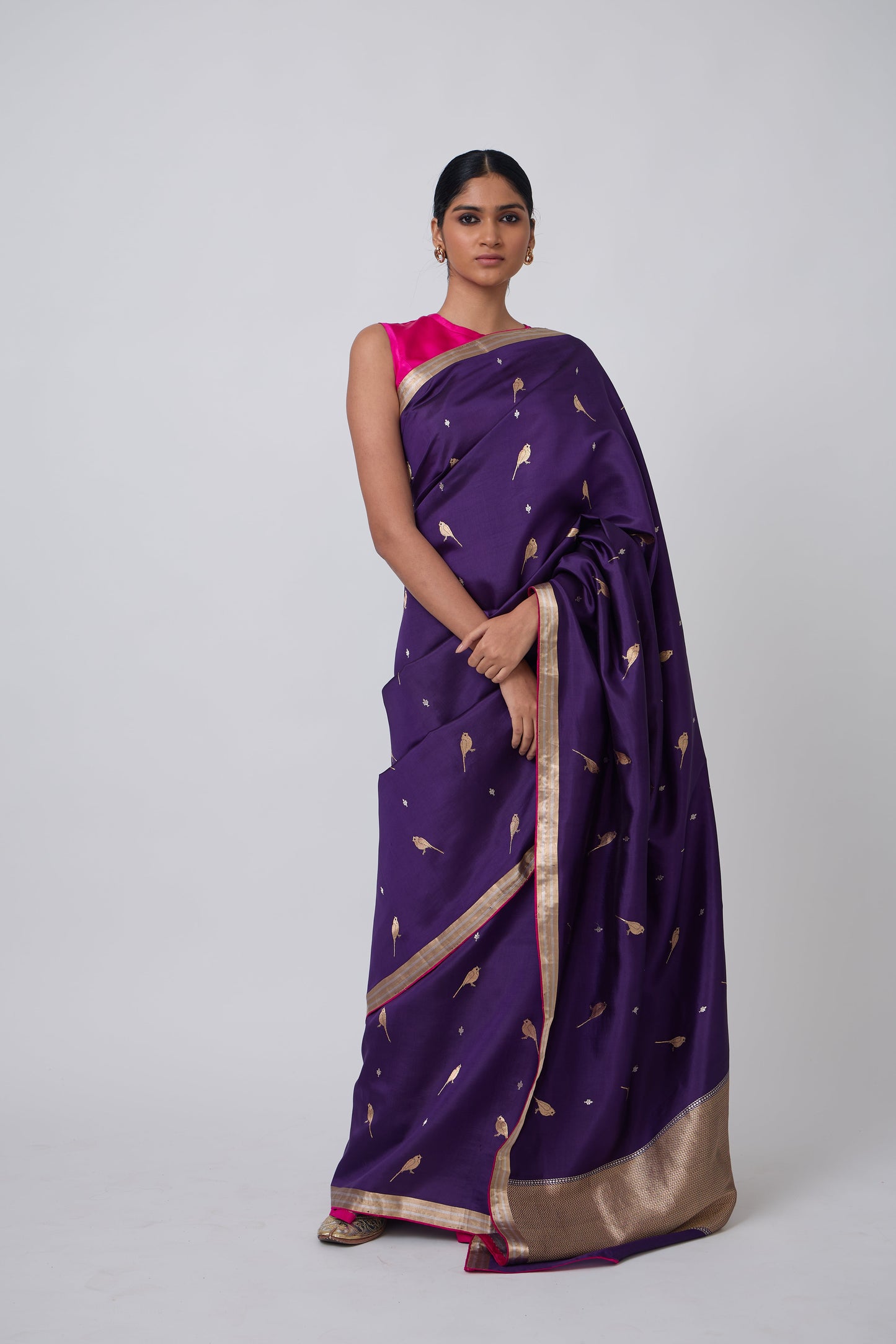 Booti - Purple Silk Saree
