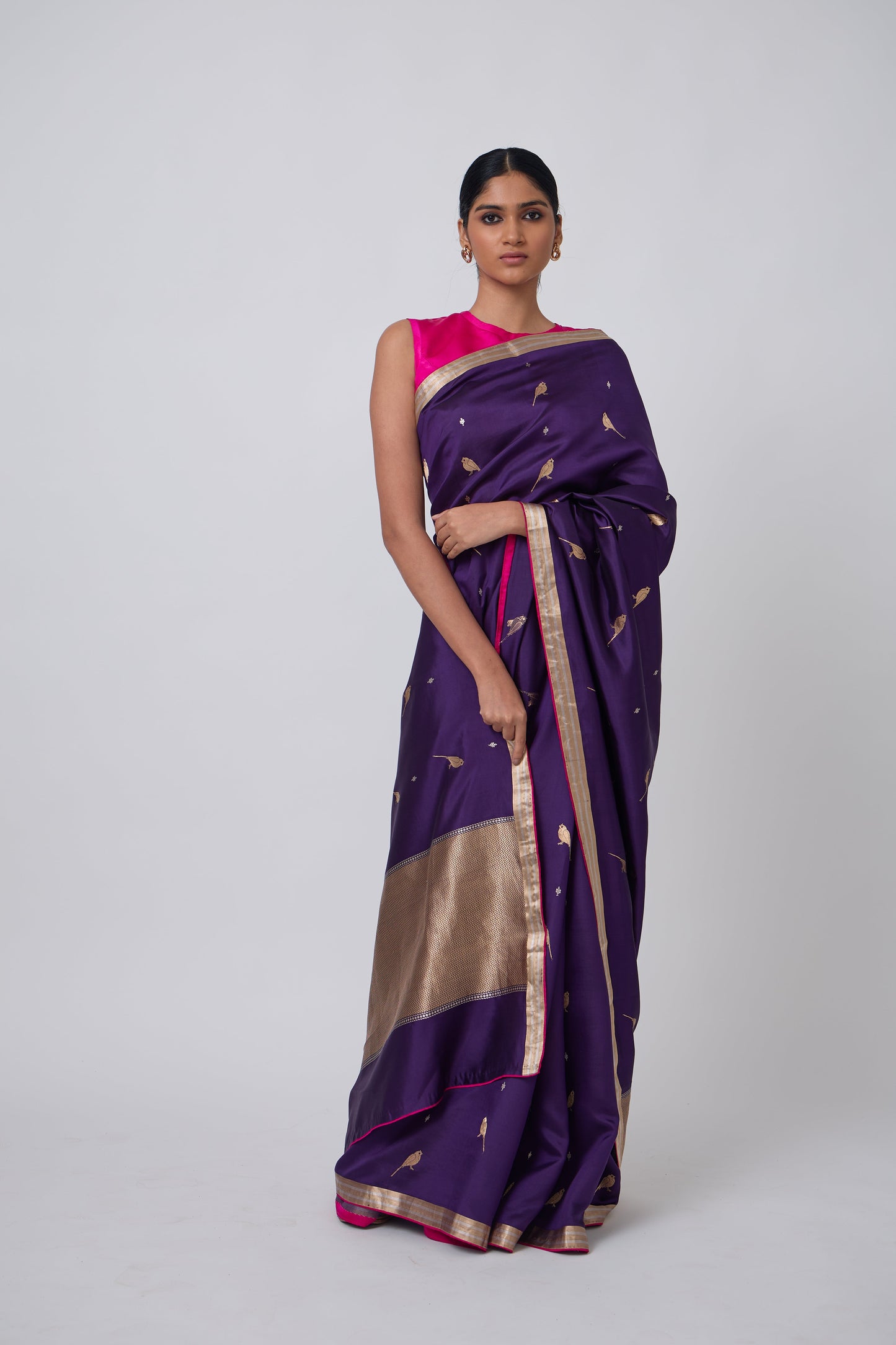Booti - Purple Silk Saree