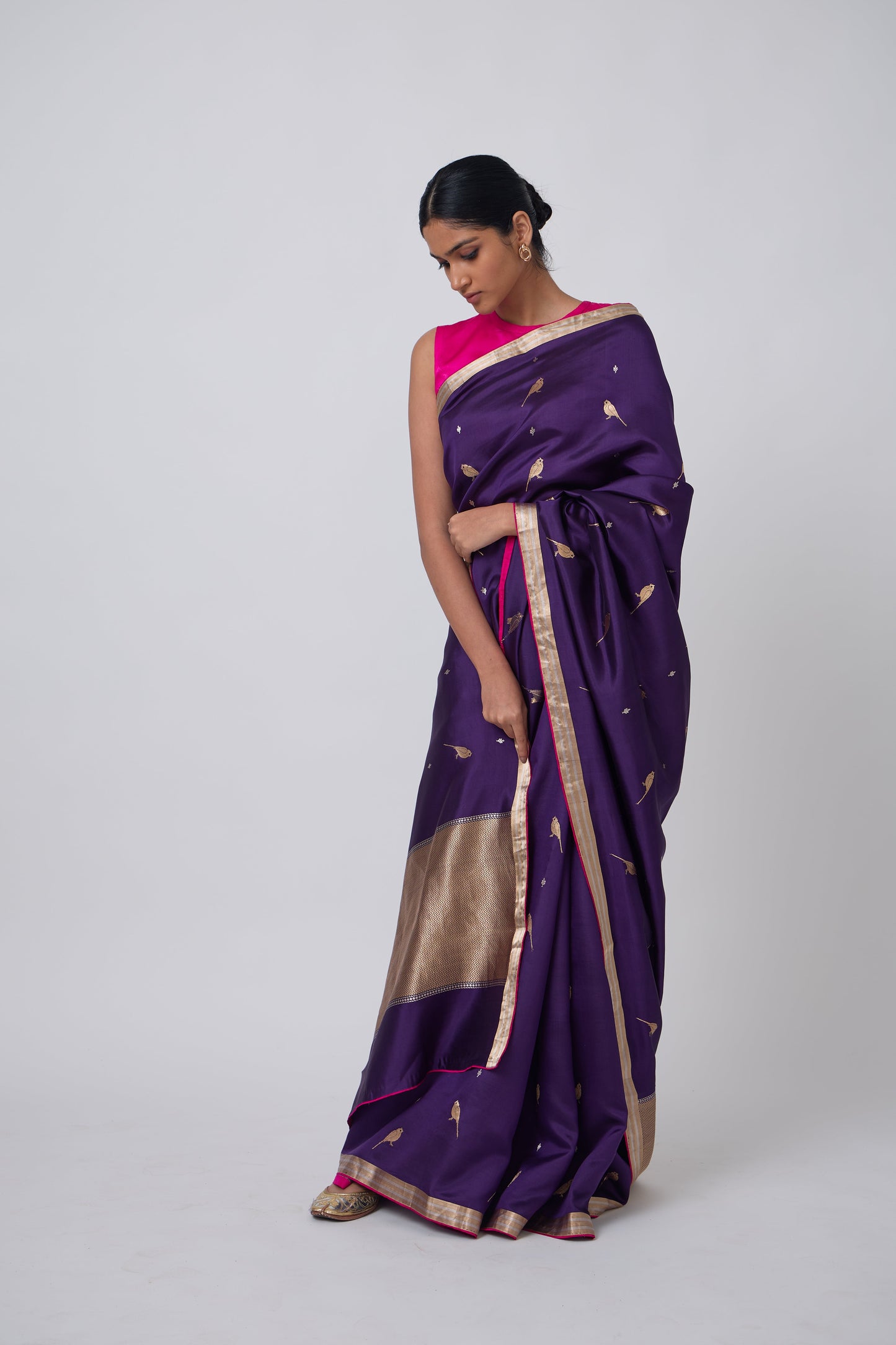 Booti - Purple Silk Saree