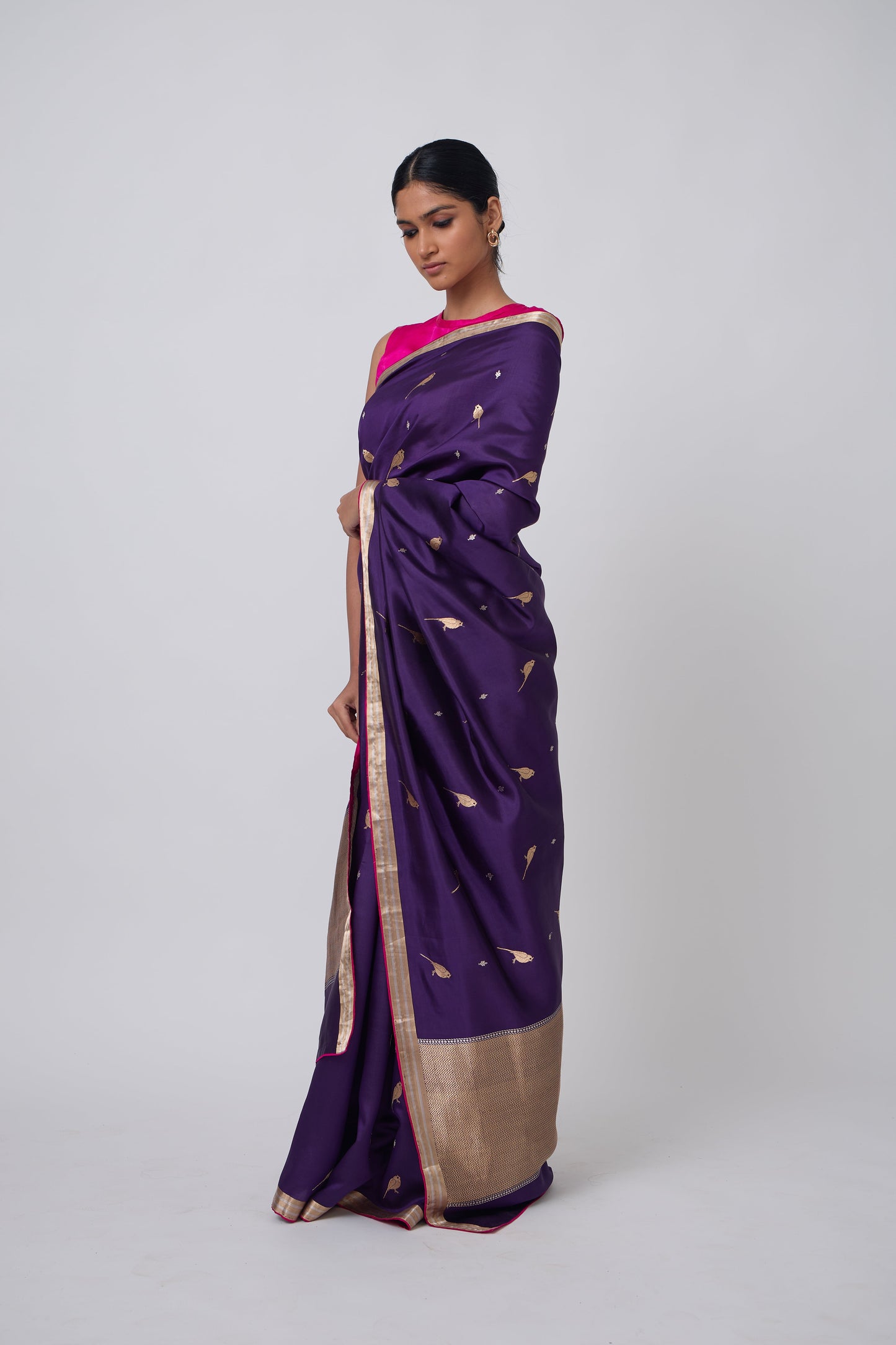 Booti - Purple Silk Saree