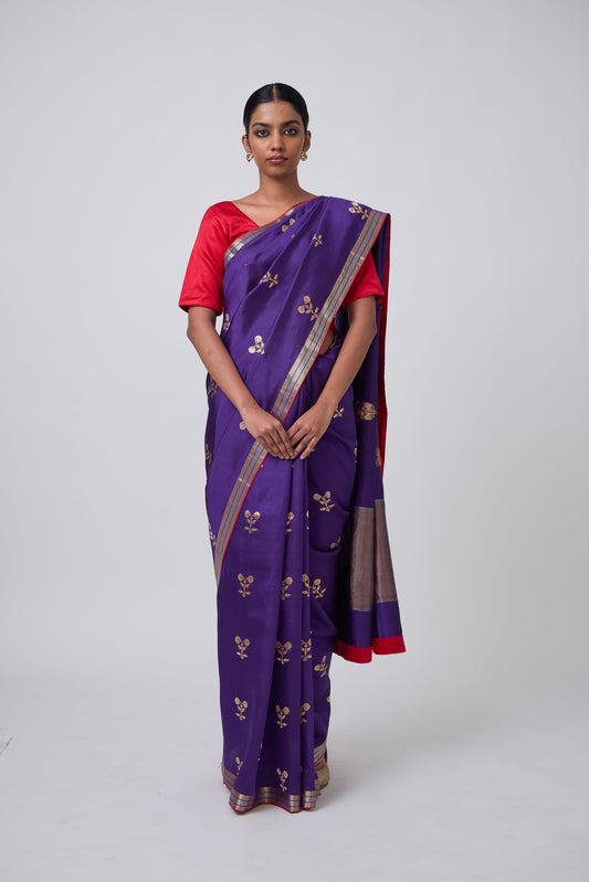Booti - Purple Silk Saree