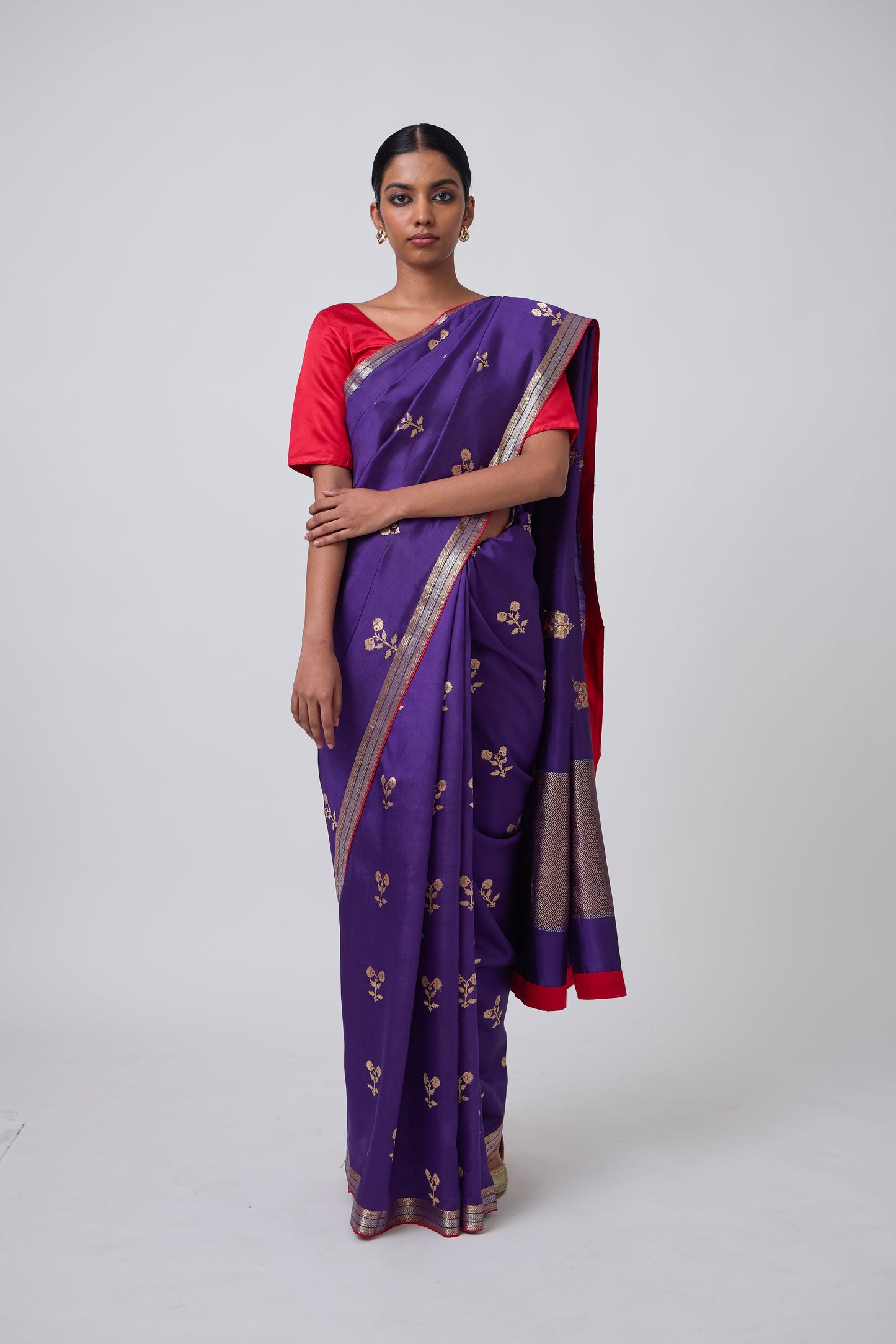 Booti - Purple Silk Saree