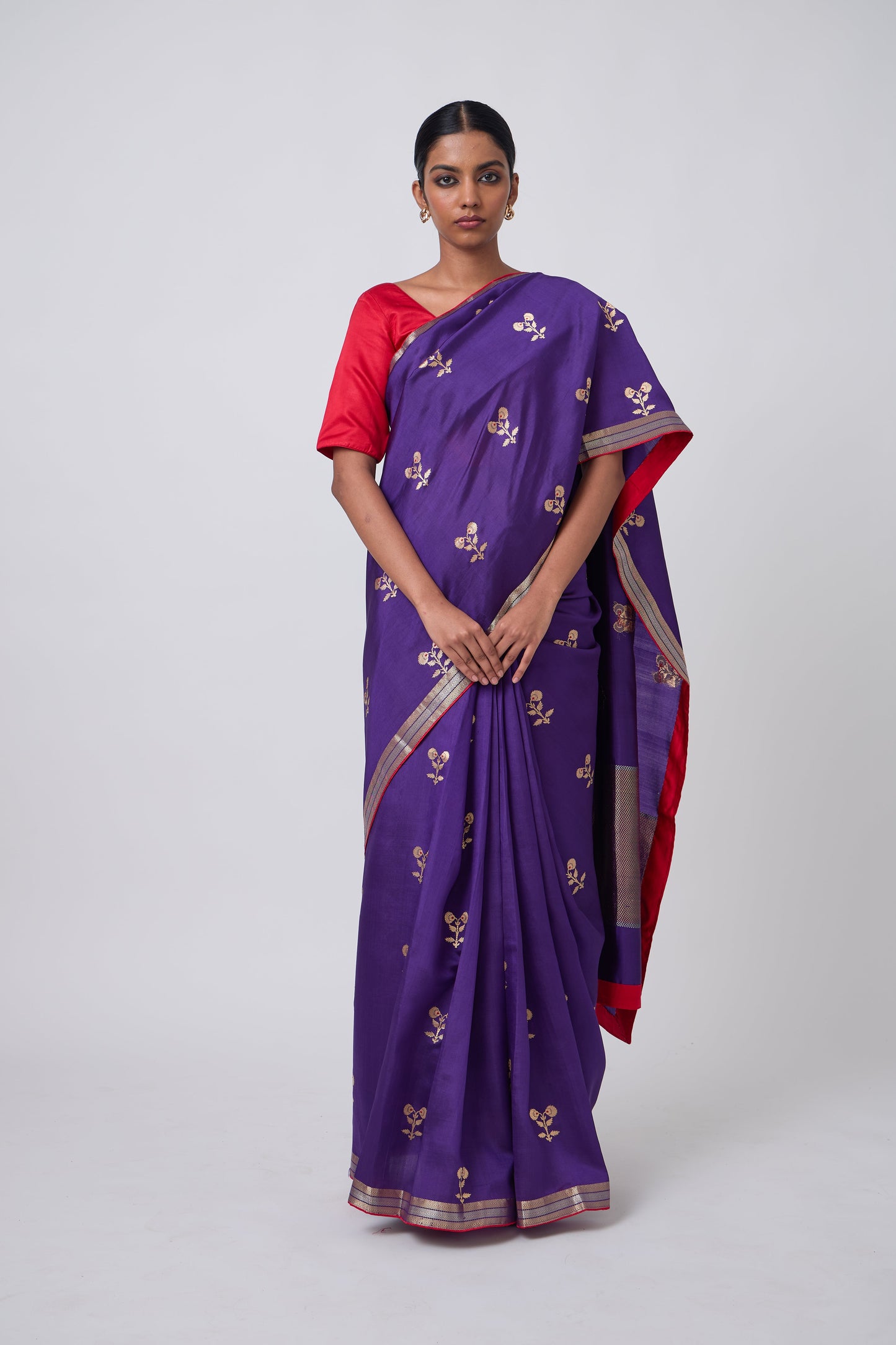 Booti - Purple Silk Saree