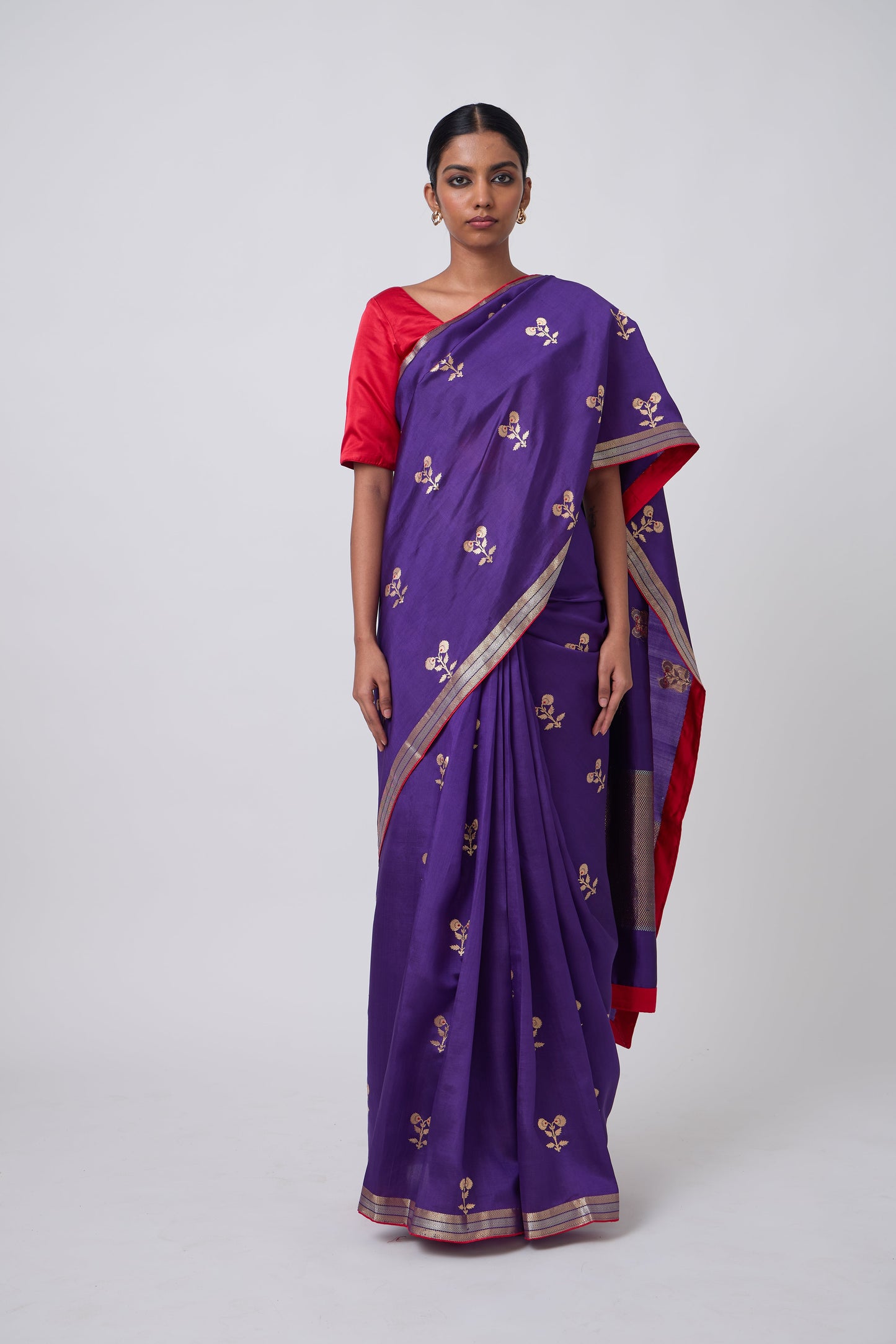 Booti - Purple Silk Saree