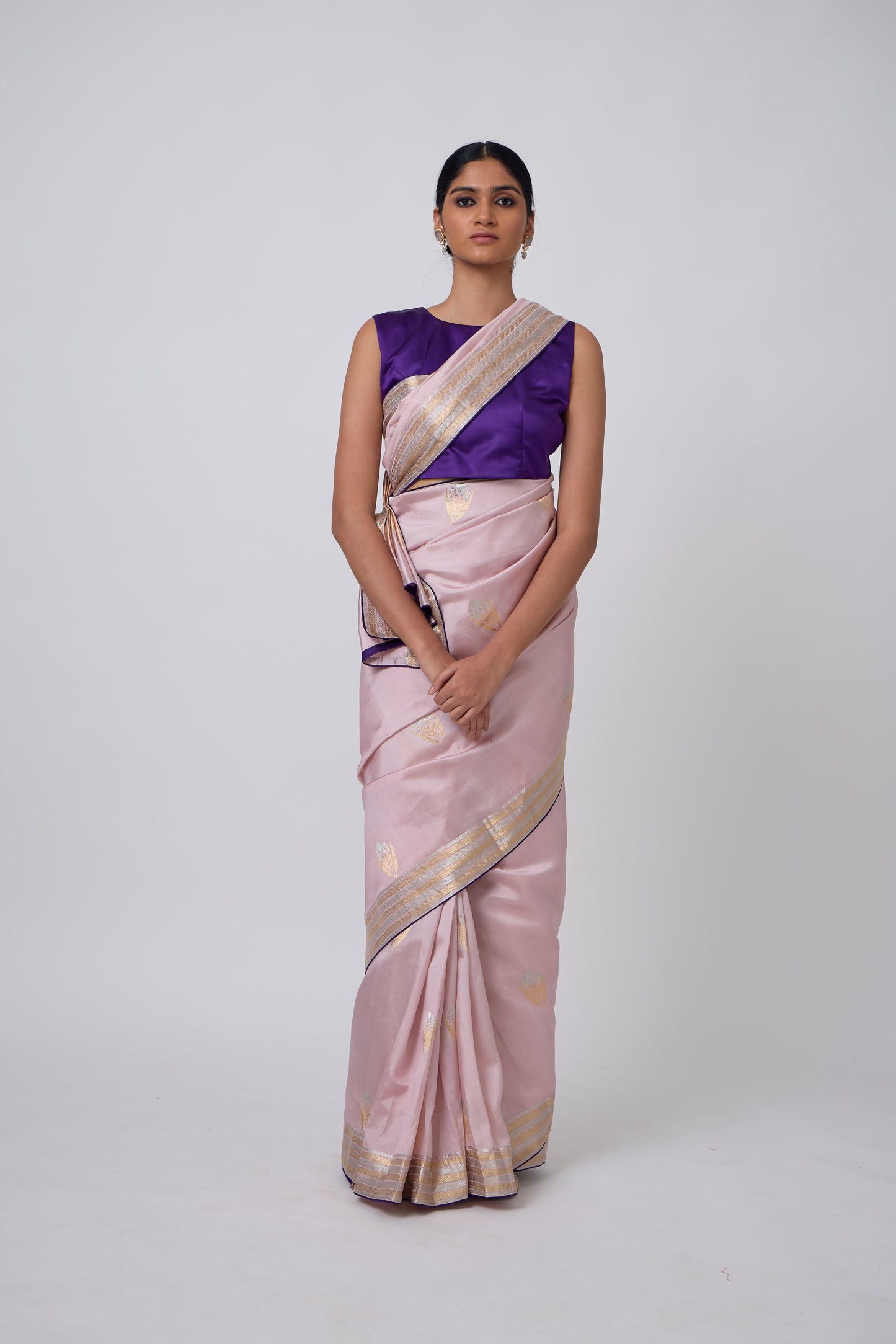 Booti - Mauve Silk Saree