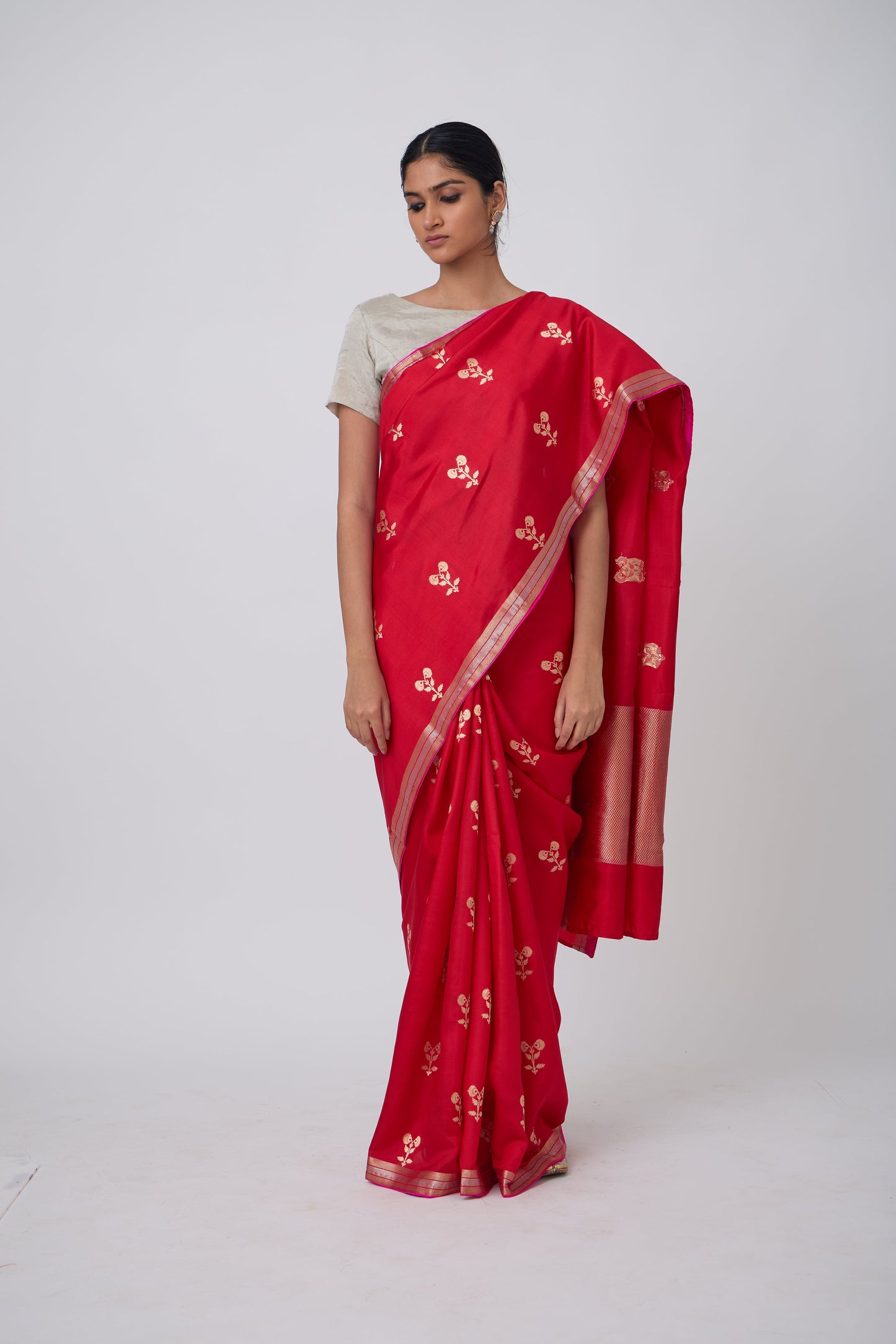 Booti - Red Silk Saree,