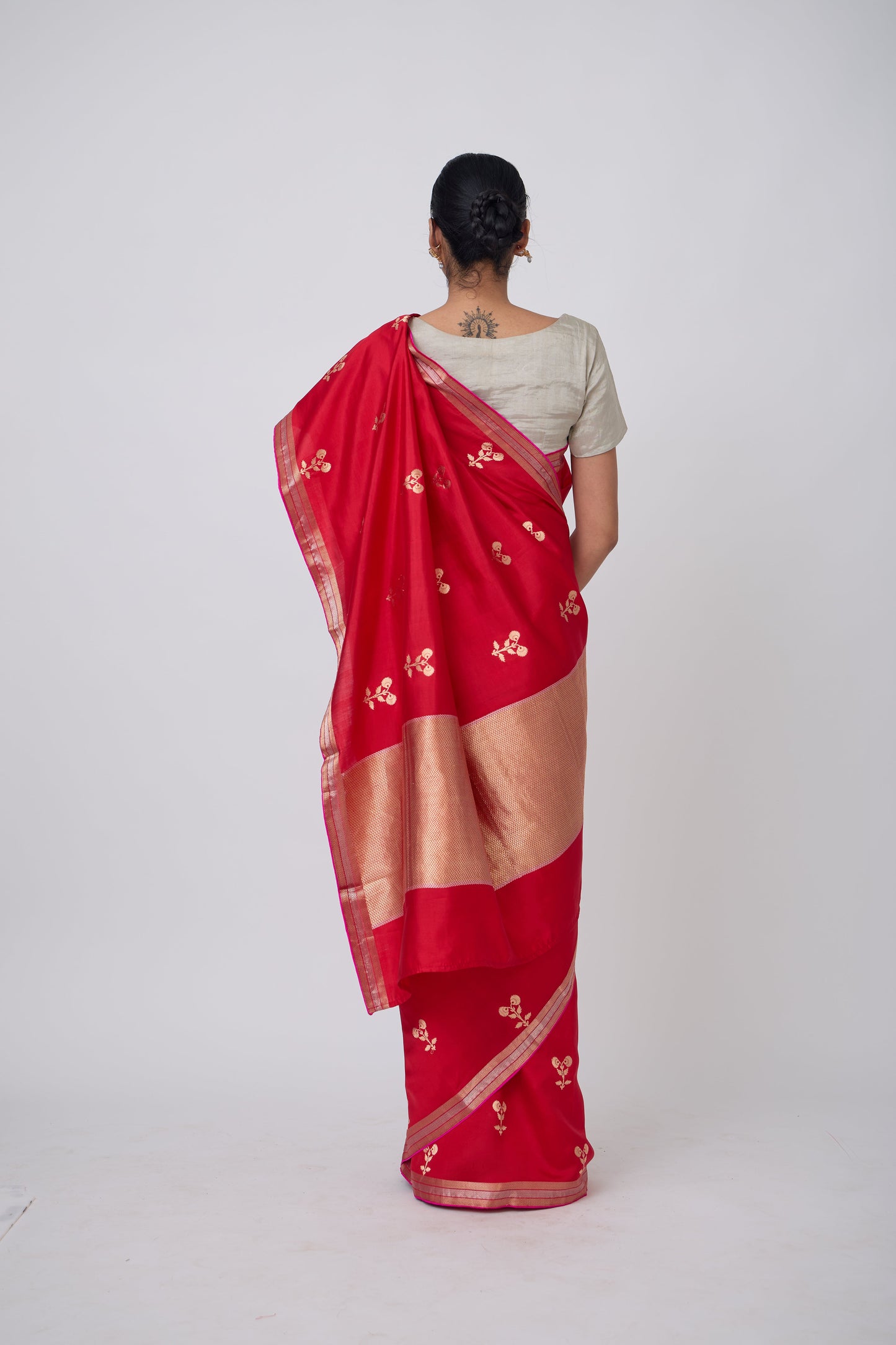 Booti - Red Silk Saree,