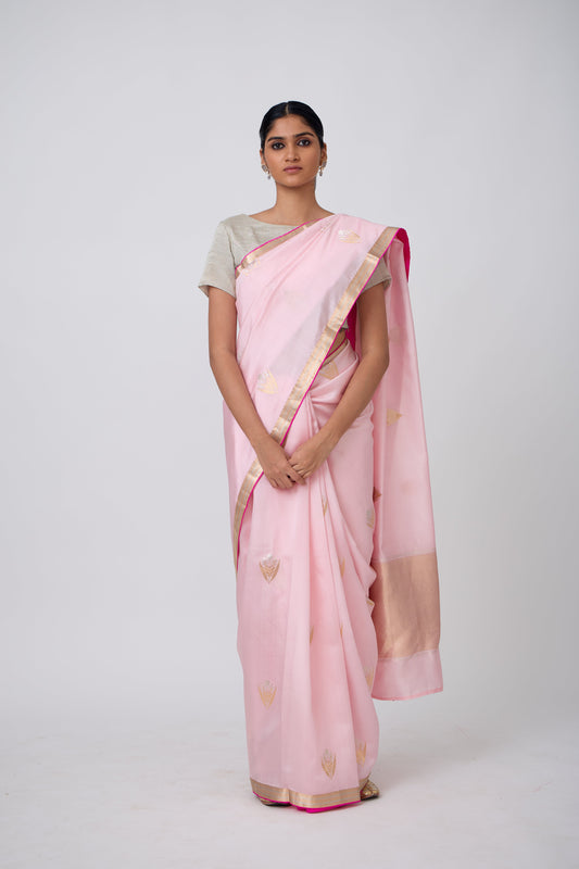 Booti - Pink Silk Saree