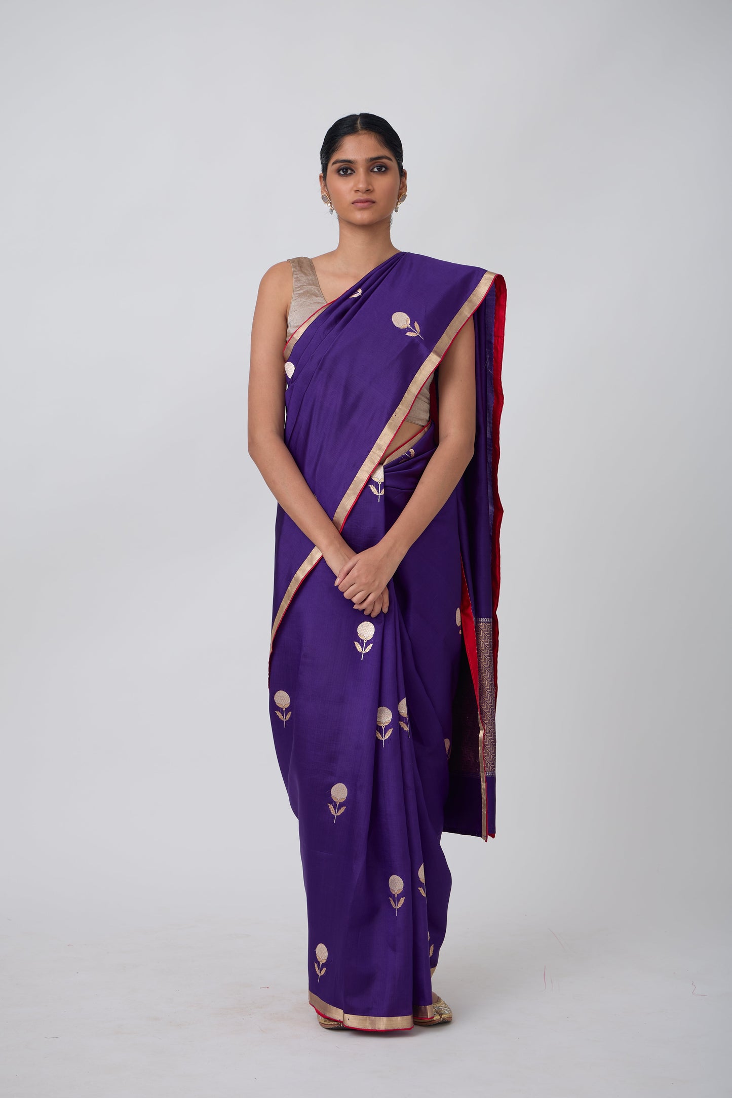 Booti - Purple Silk Saree