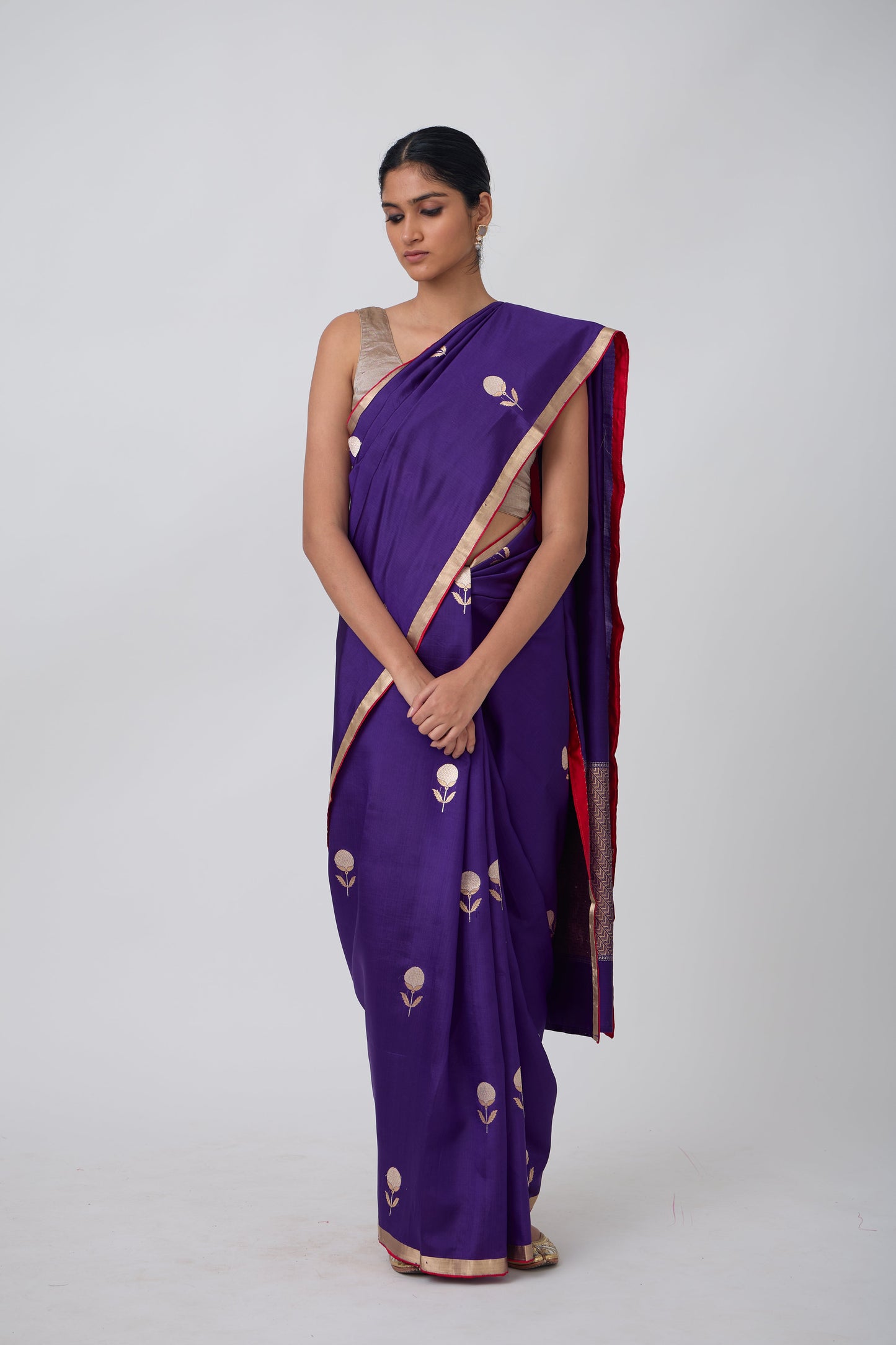 Booti - Purple Silk Saree