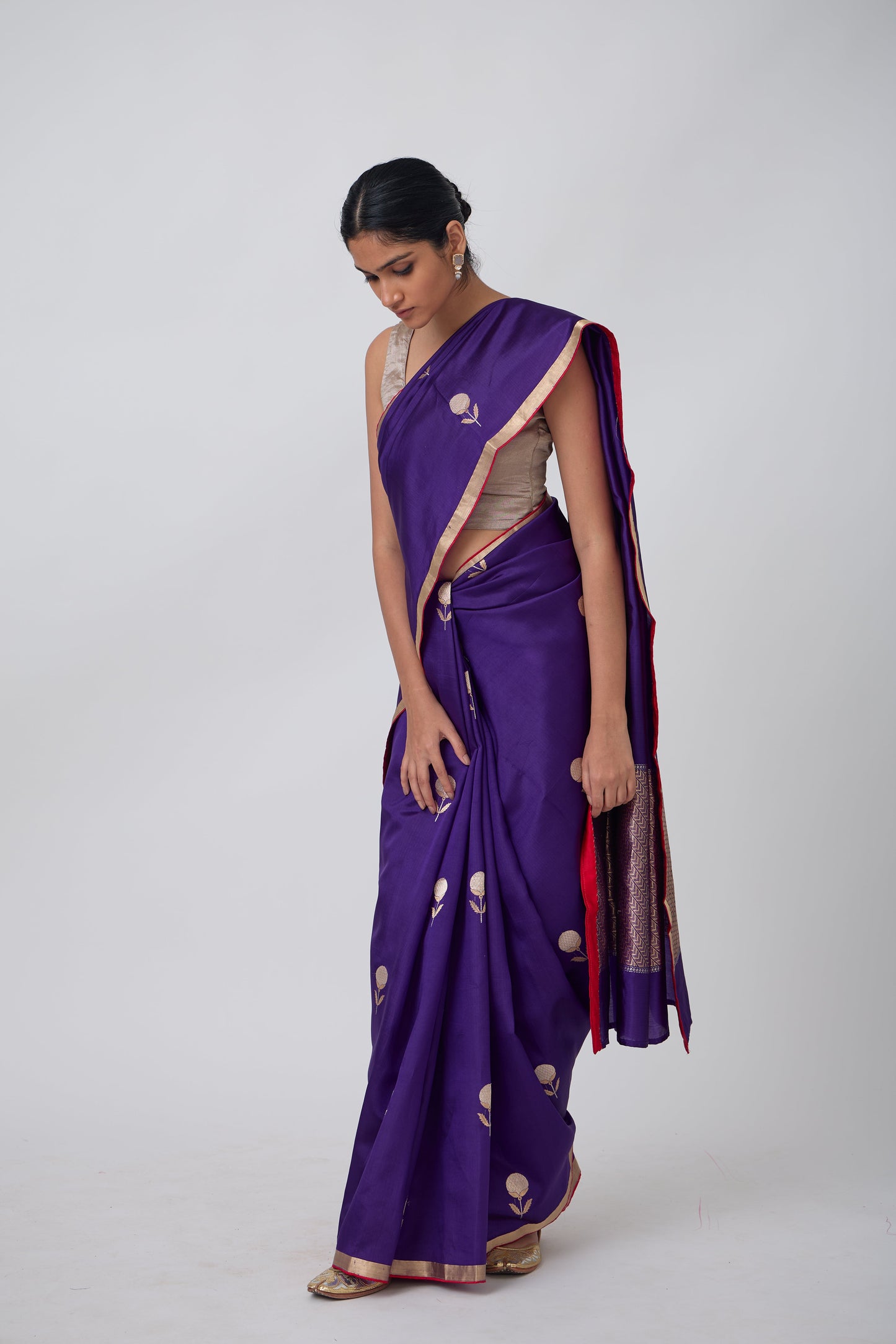 Booti - Purple Silk Saree