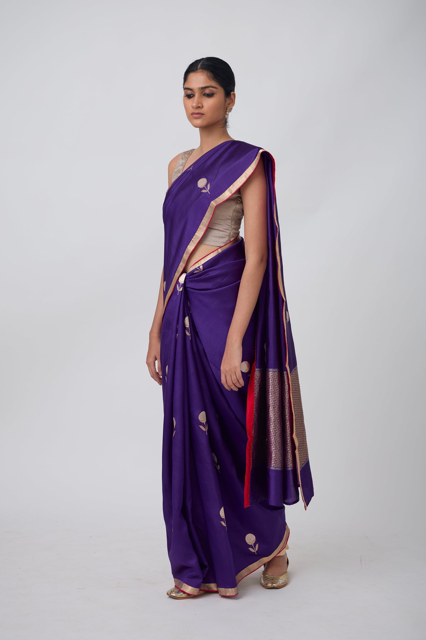 Booti - Purple Silk Saree