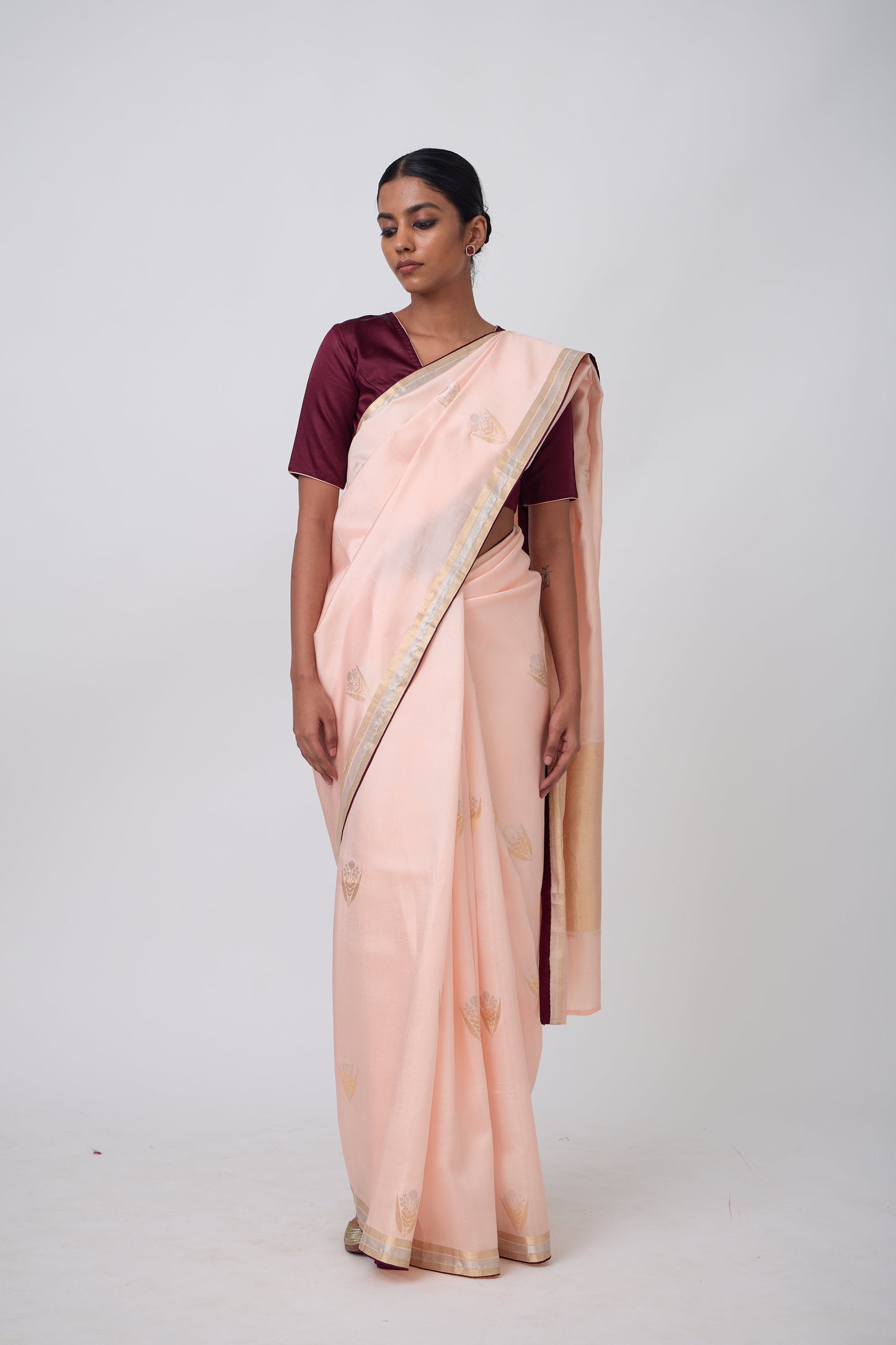 Booti - Pink Silk Saree