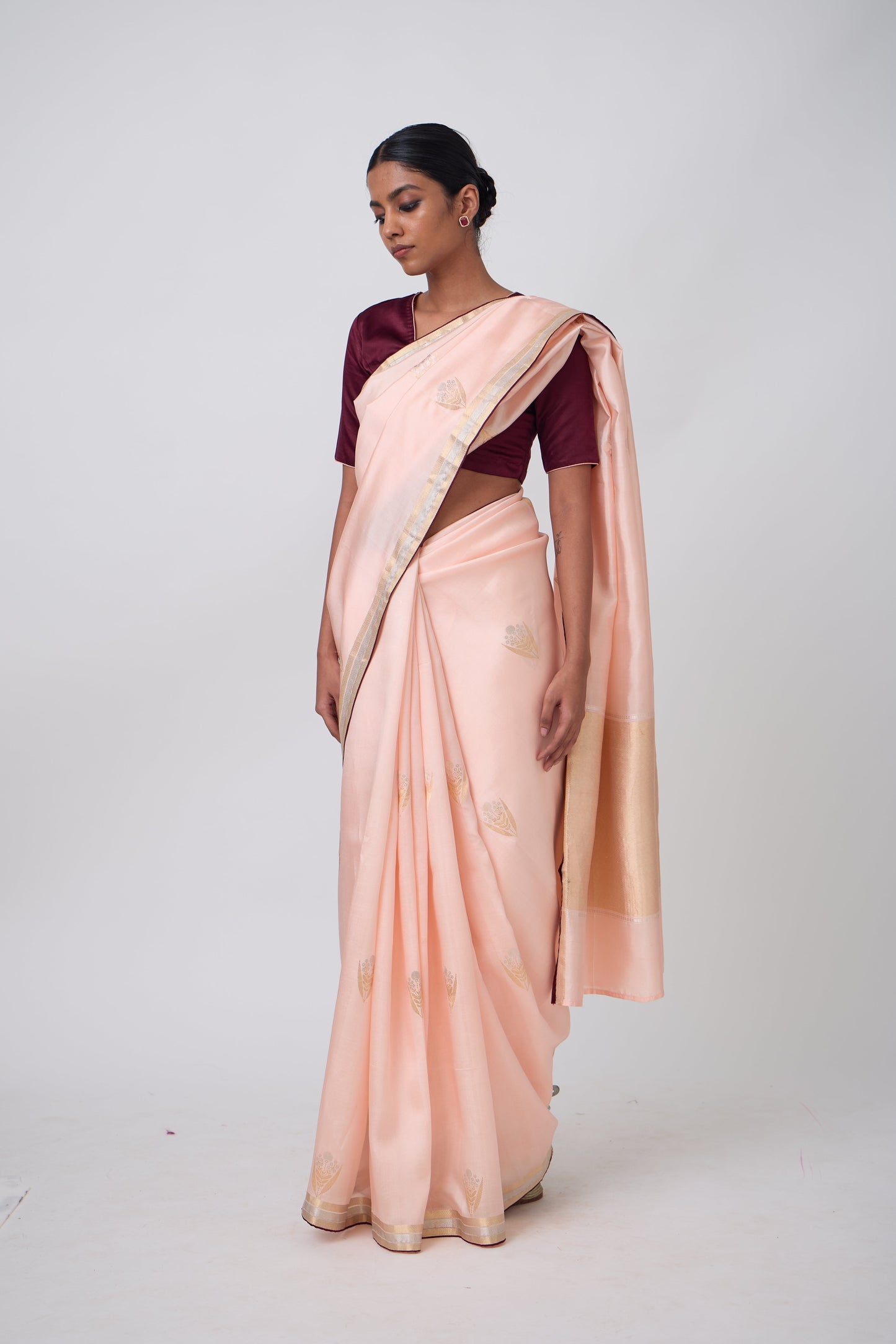 Booti - Pink Silk Saree