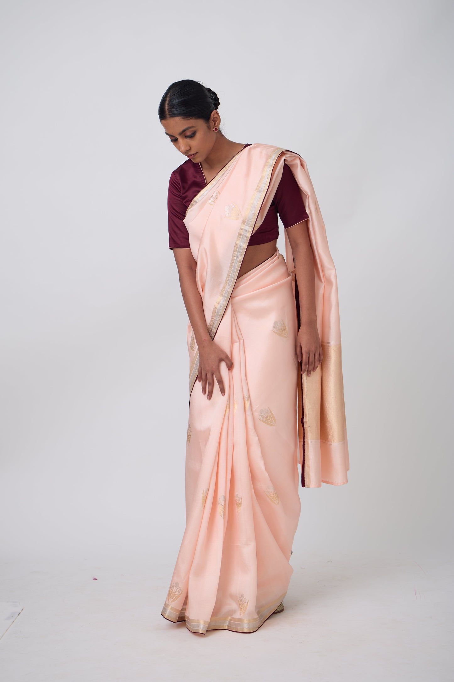 Booti - Pink Silk Saree