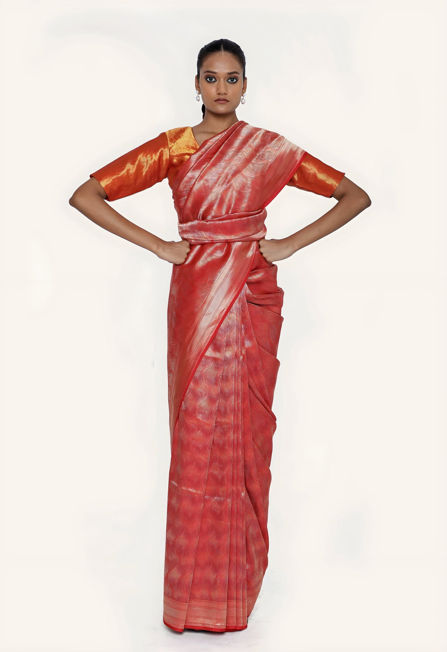 Dhari - RED GOLD JARI METALIC