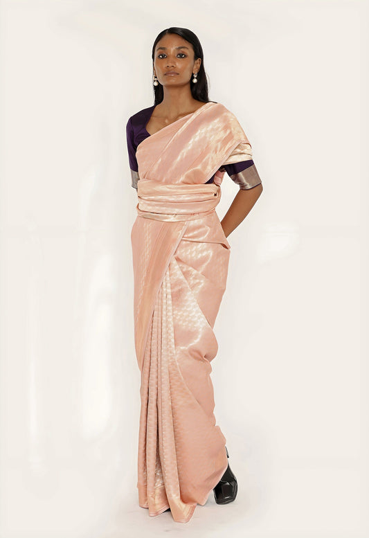 Dhari - PINK GOLD SILVER JARI