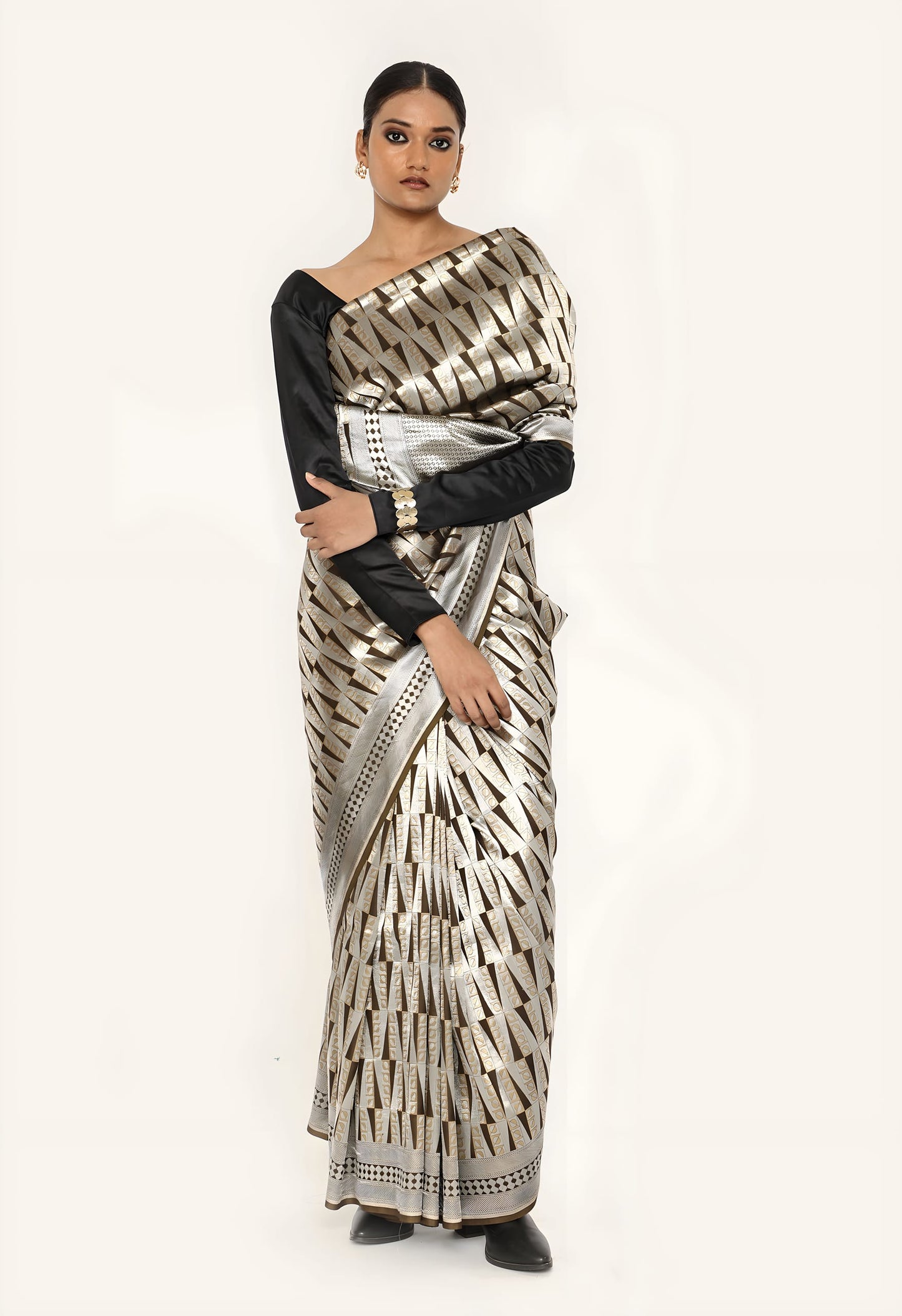 Dhari - MEHENDI GREEN GOLD SILVER JARI