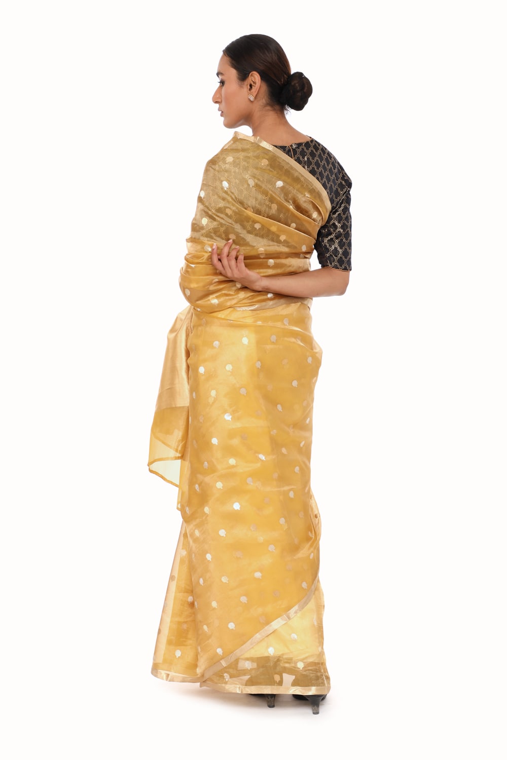 BOA -  Mustard Organze Tissue Saree
