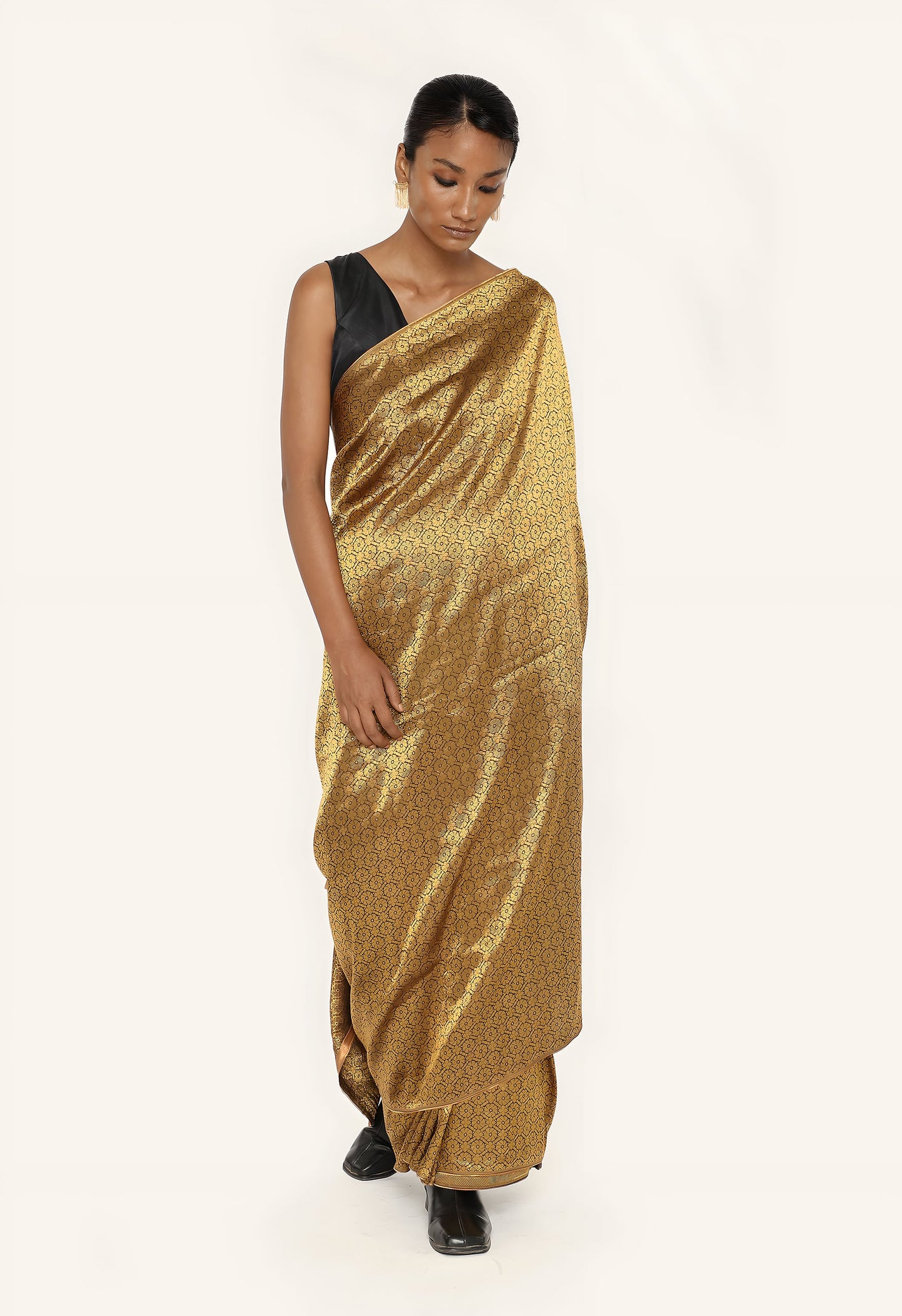 Dhari -  GOLD JARI METALIC SAREE