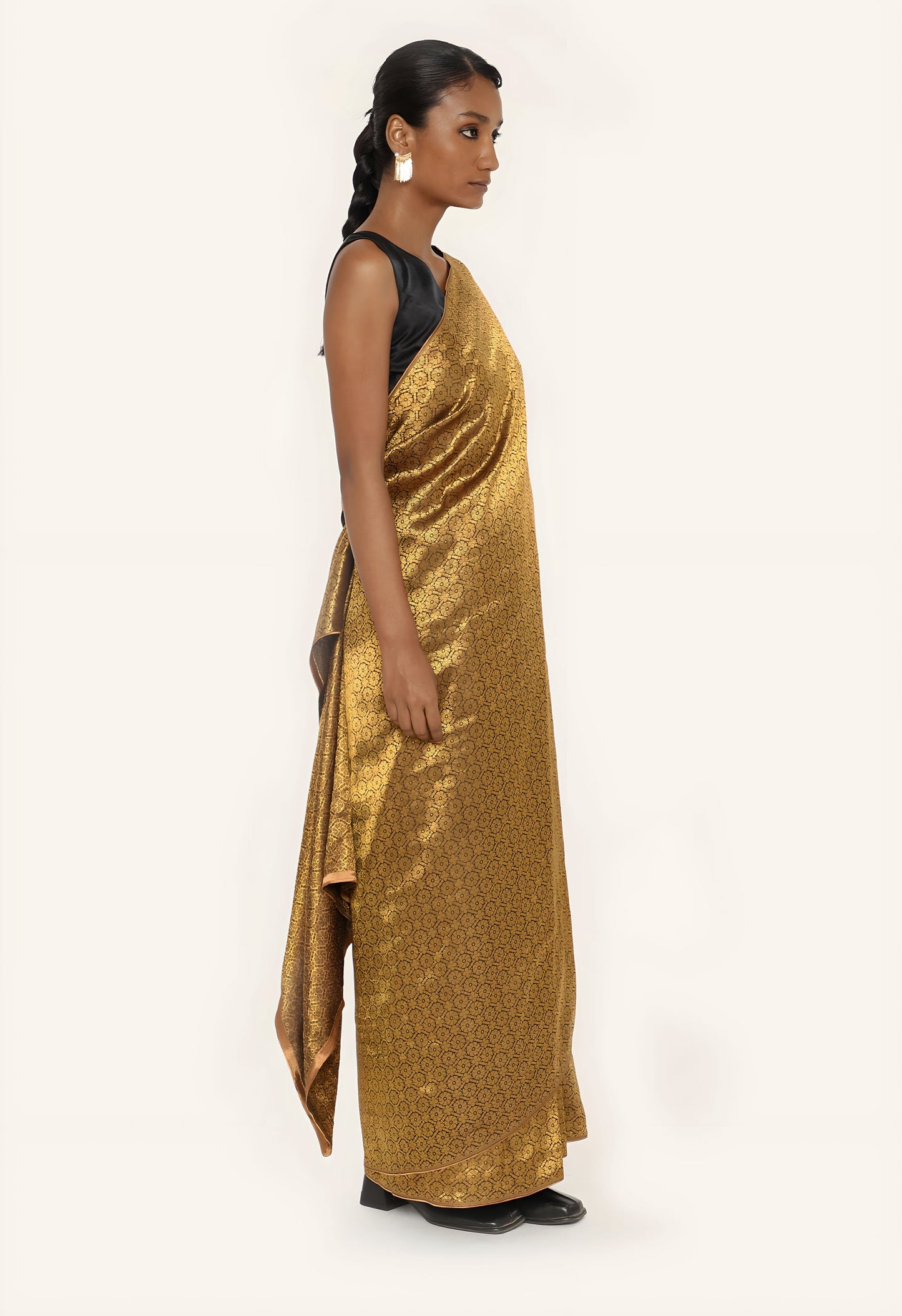 Dhari -  GOLD JARI METALIC SAREE