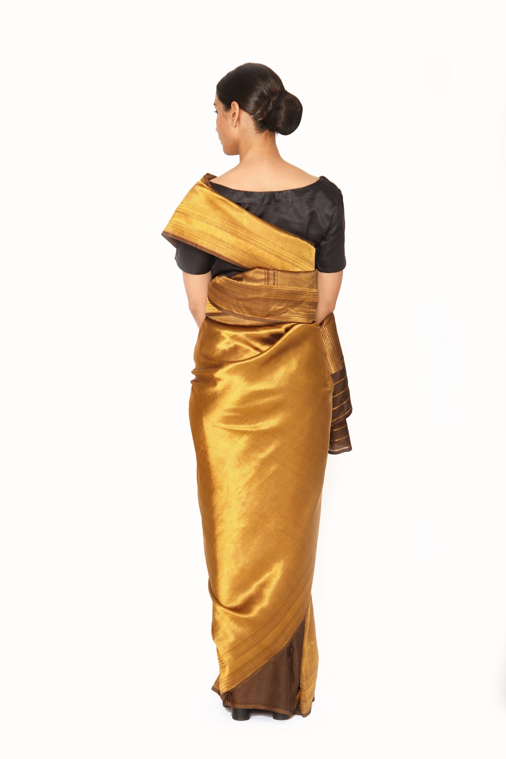 DHARA - copper brown mashru silk saree